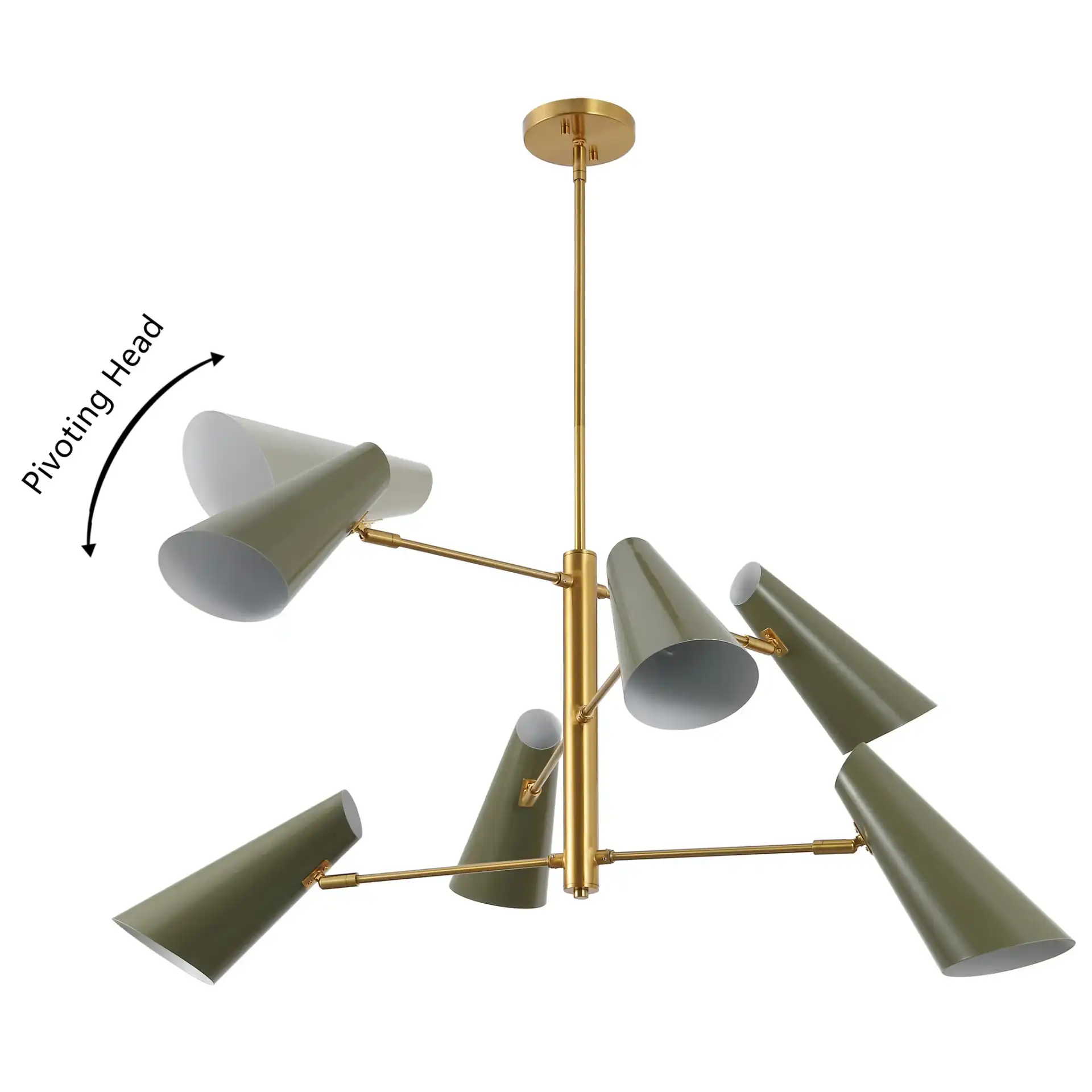 Atena Chandelier in Brass / Green in a styled room