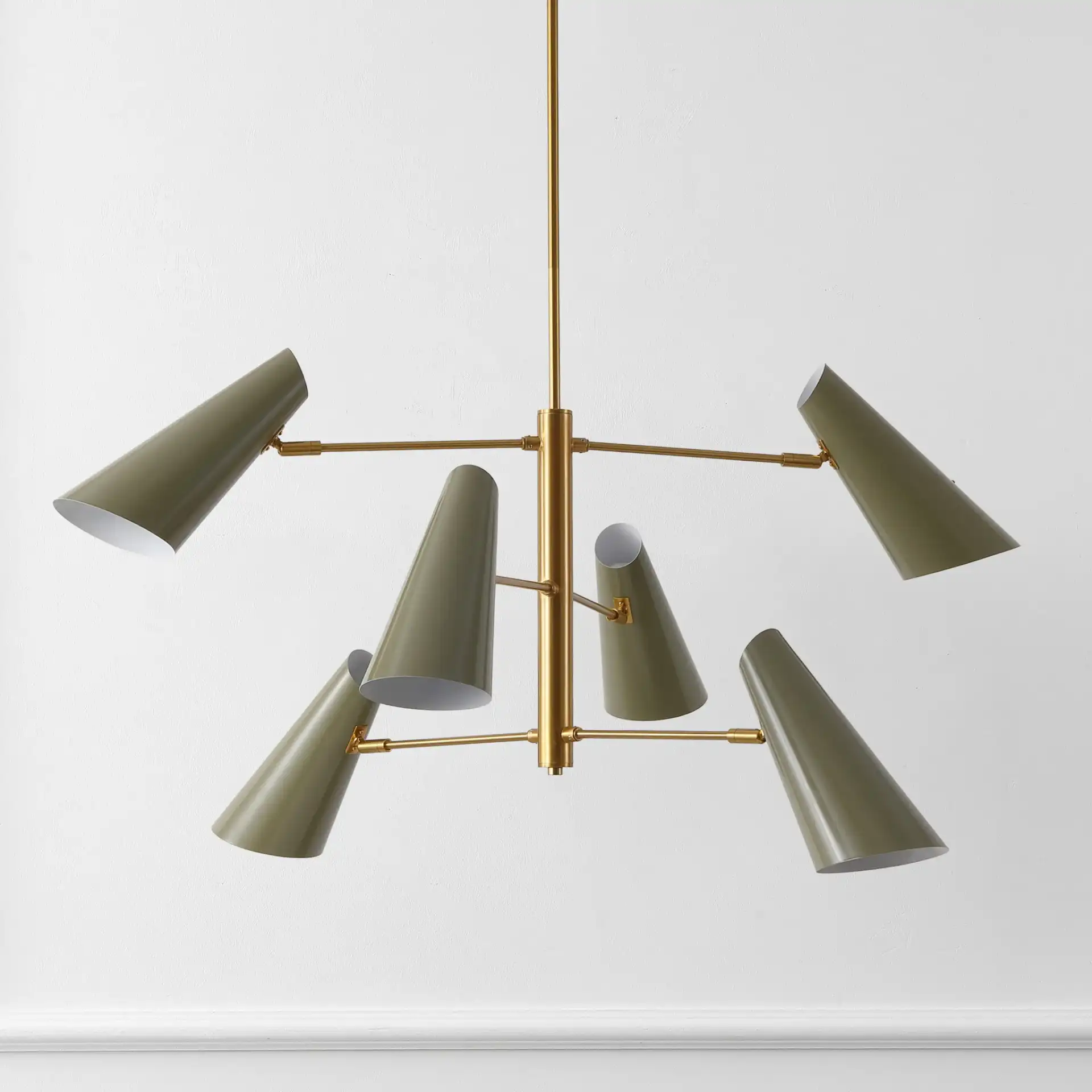 Atena Chandelier in Brass / Green, detail view