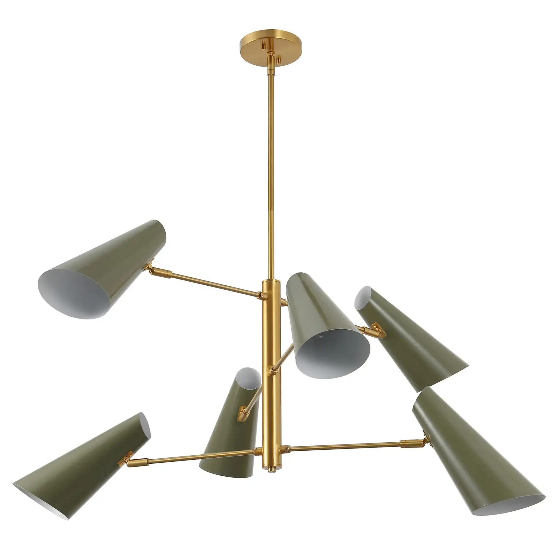 Atena Chandelier in Brass / Green, detail view