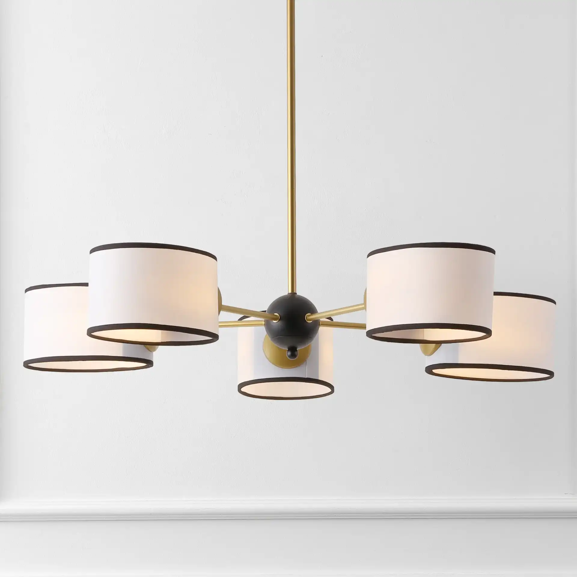Mickie Chandelier in White / Black in a styled room