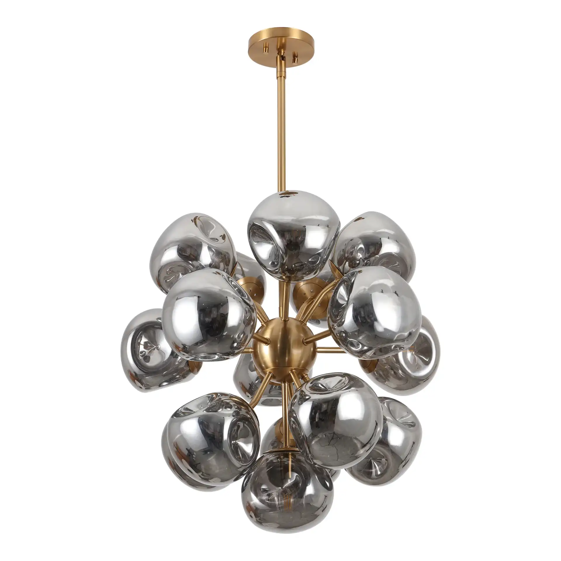Paulia Chandelier in Chrome / Brass, detail view