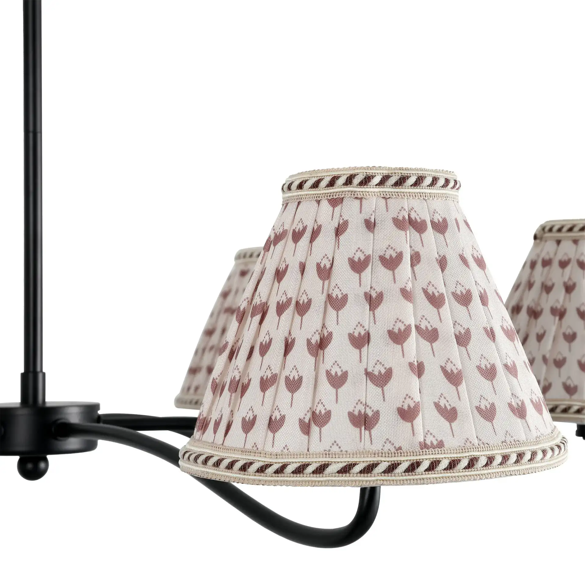 Yakov 6 Lamp Chandelier in Black / Brown And White in a styled room