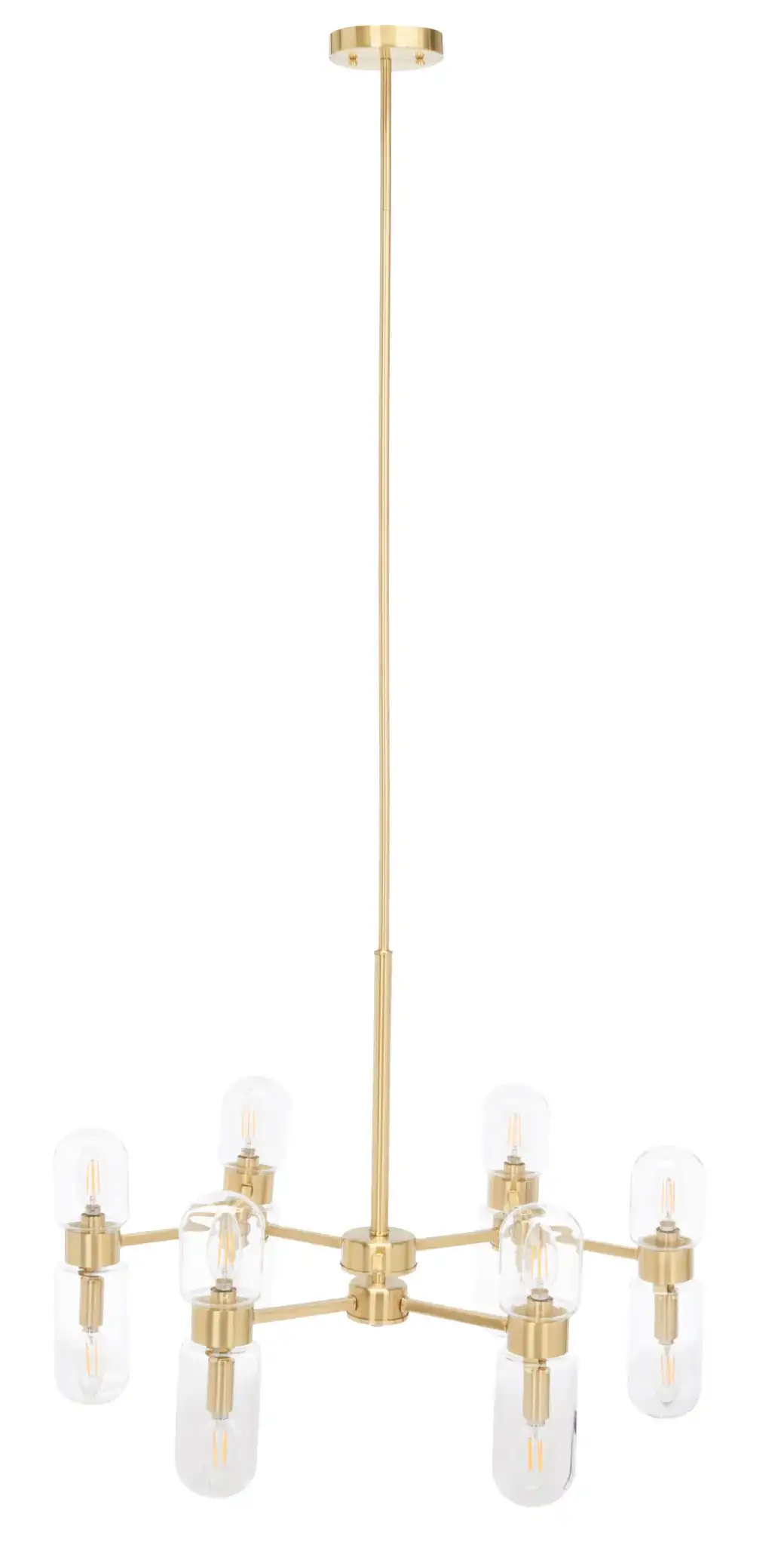 Darragh Twelve-Light Chandelier in Gold, detail view