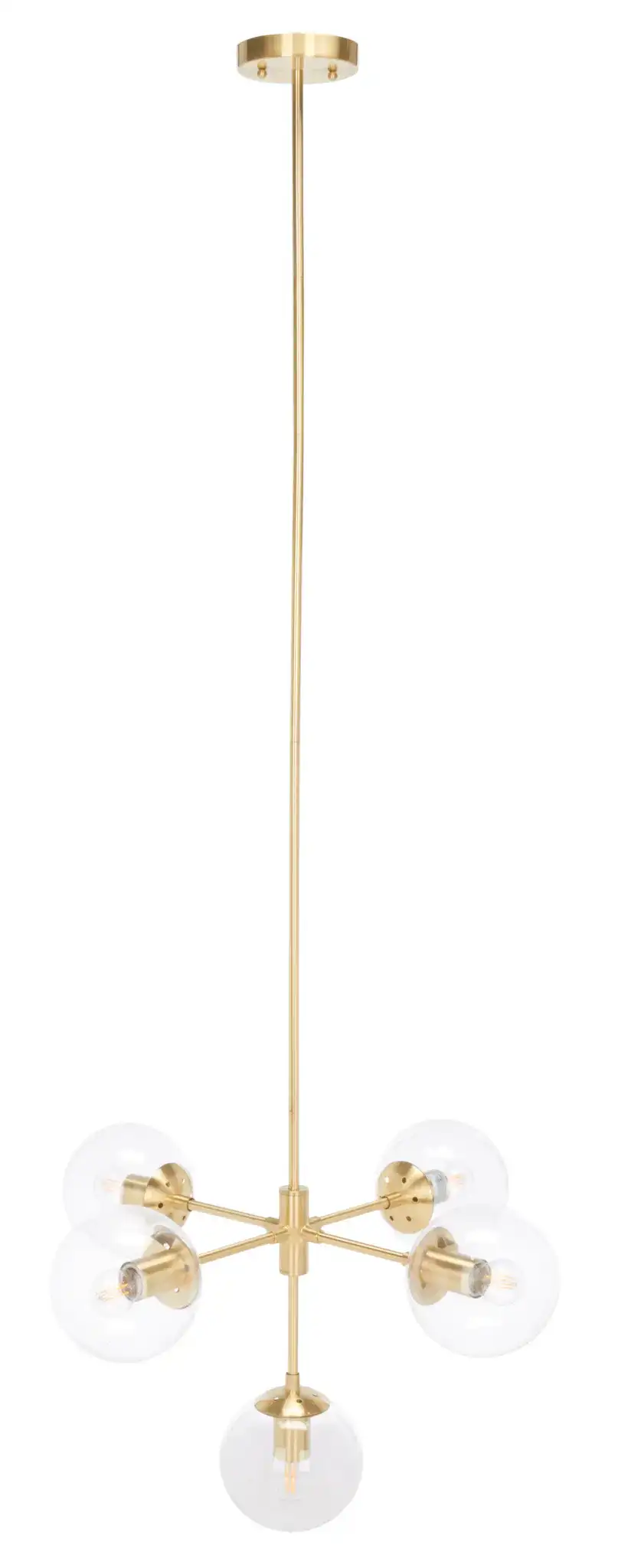 Camaria Five-Light Chandelier in Gold, detail view