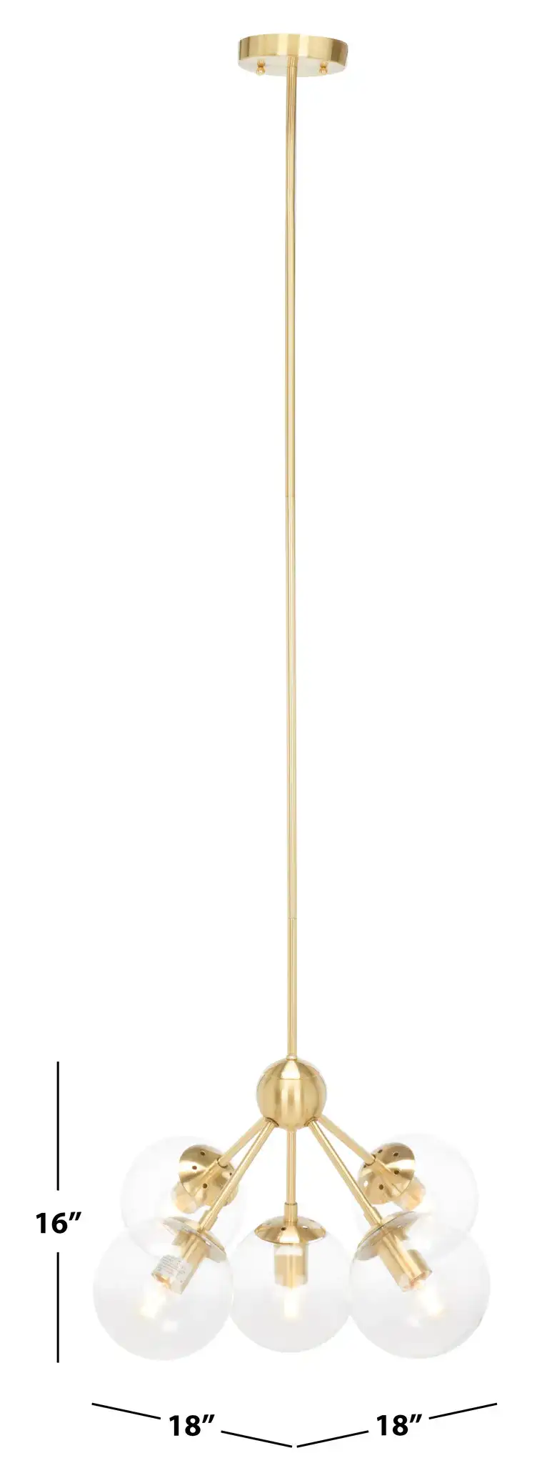 Aderynn Five-Light Chandelier in Gold, detail view