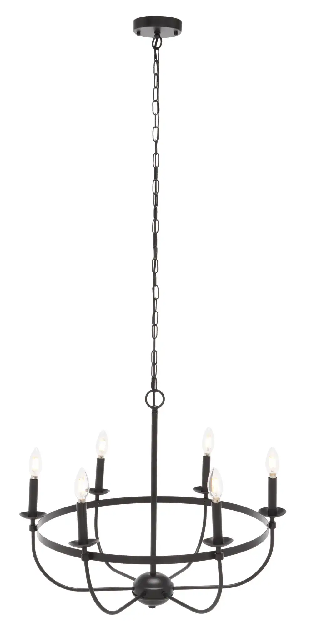 Lannan Six-Light Chandelier in Black