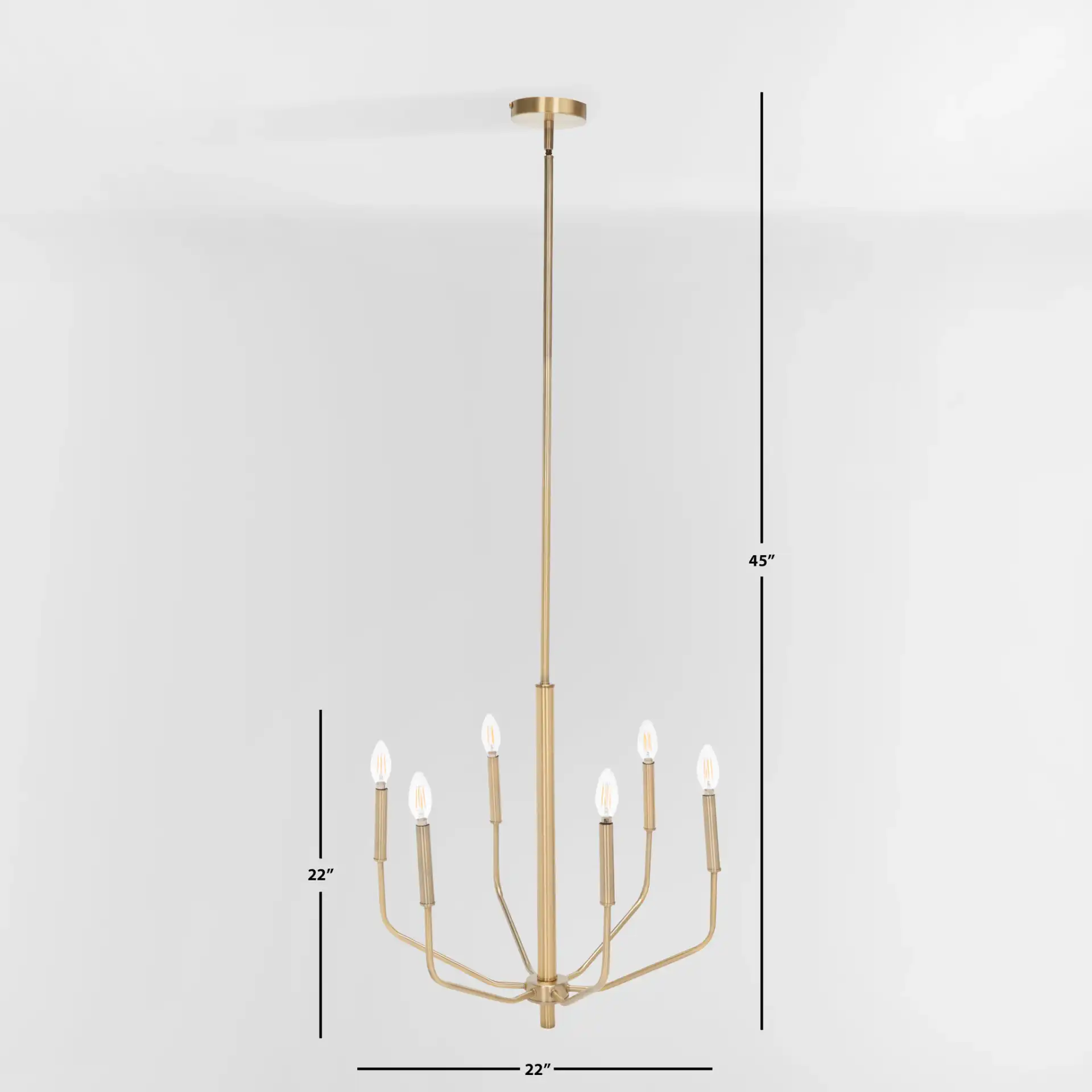 Eirene Chandelier in Antique Brass, detail view
