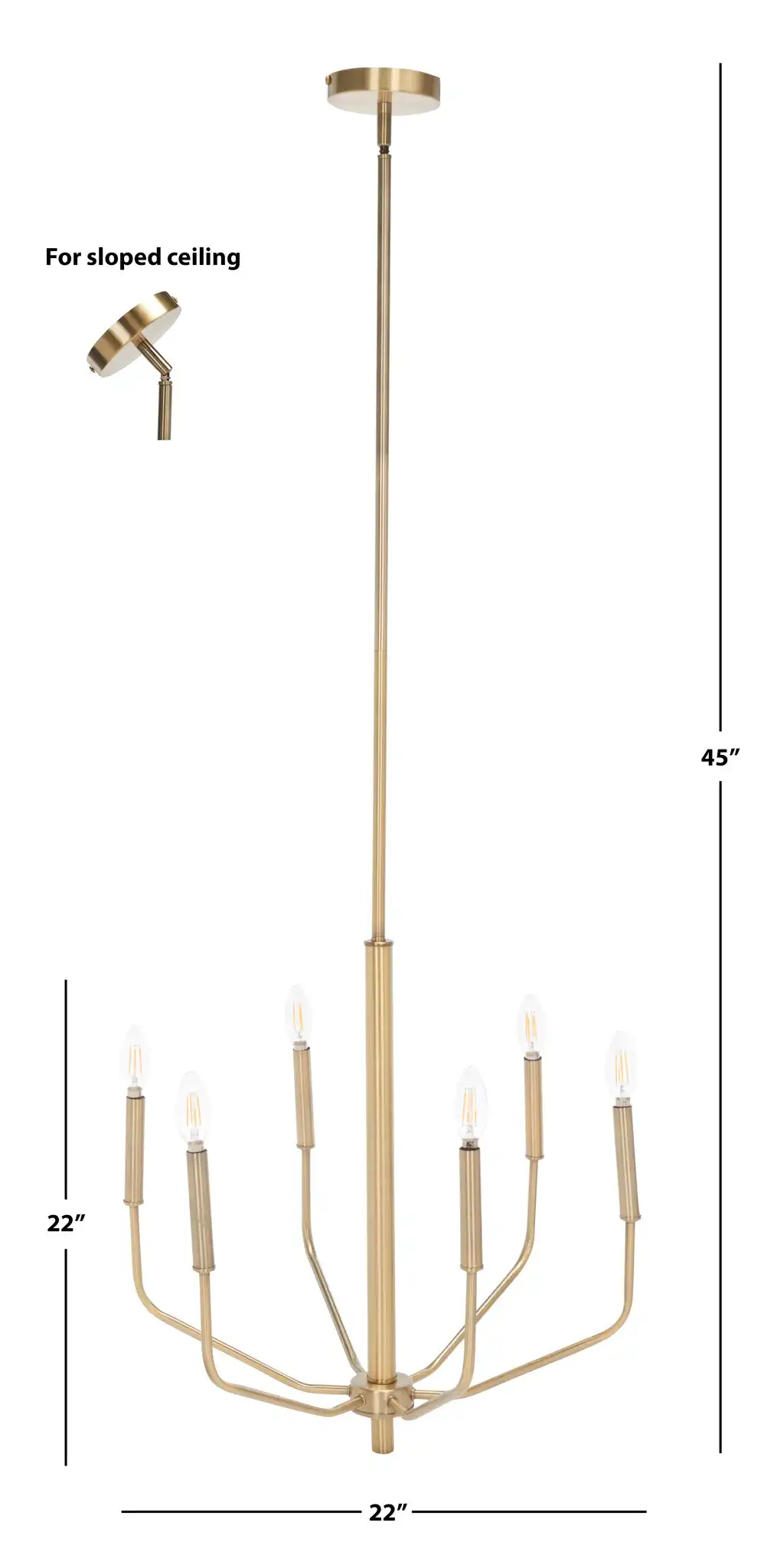 Eirene Chandelier in Antique Brass, detail view