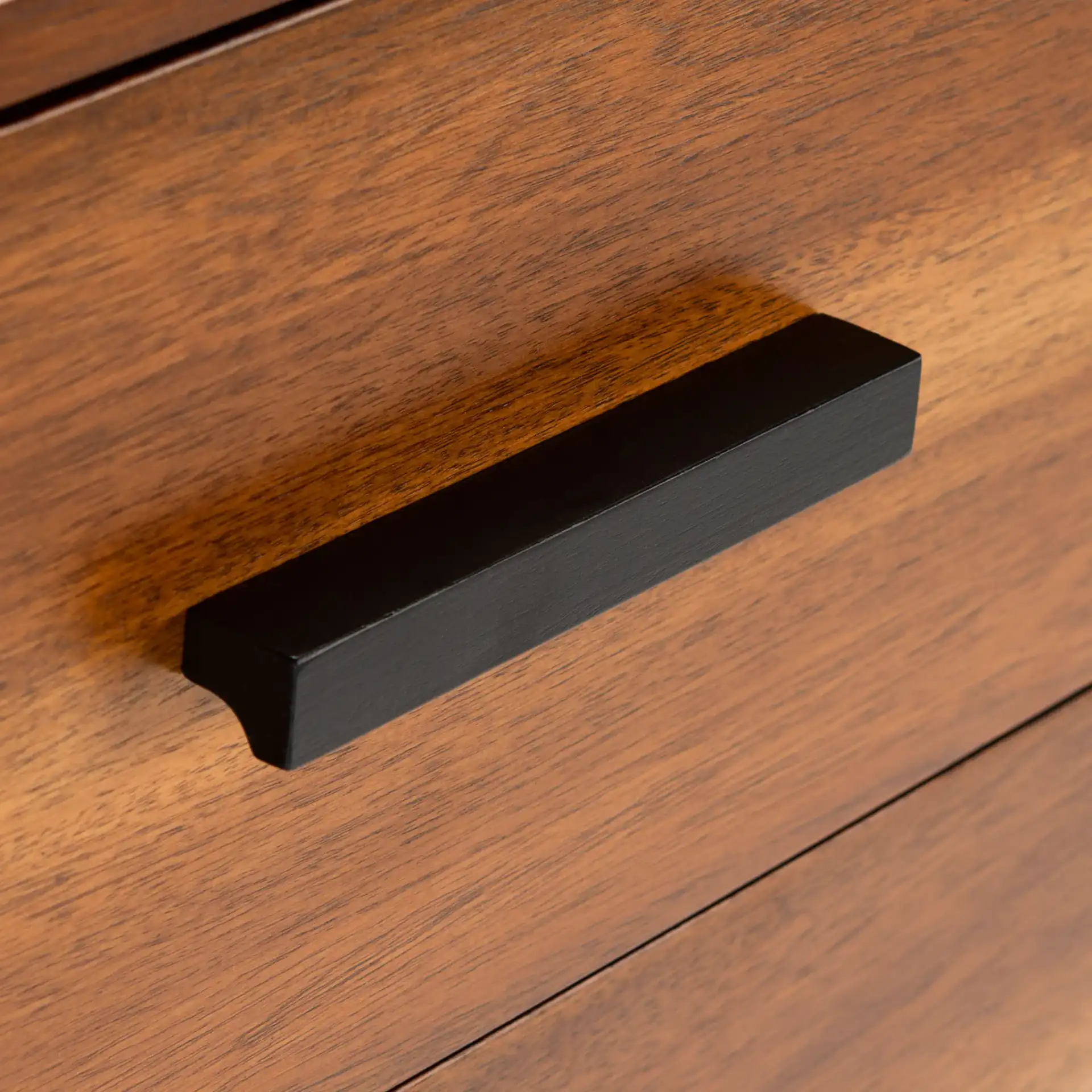 Marquise Three-Drawer Chest in Brown in a styled room