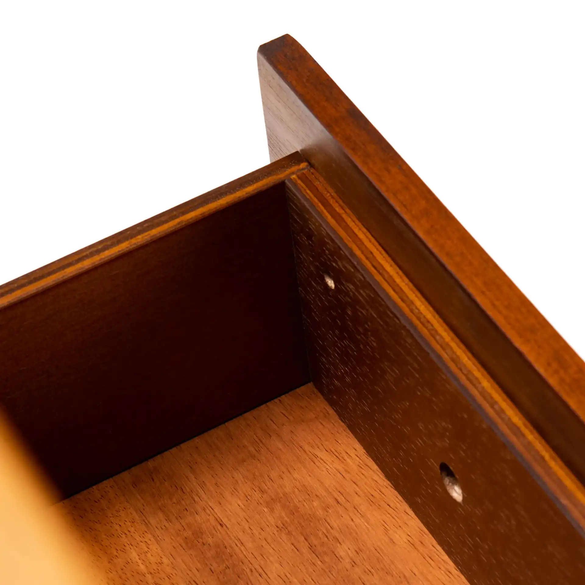Marquise Three-Drawer Chest in Brown in a styled room