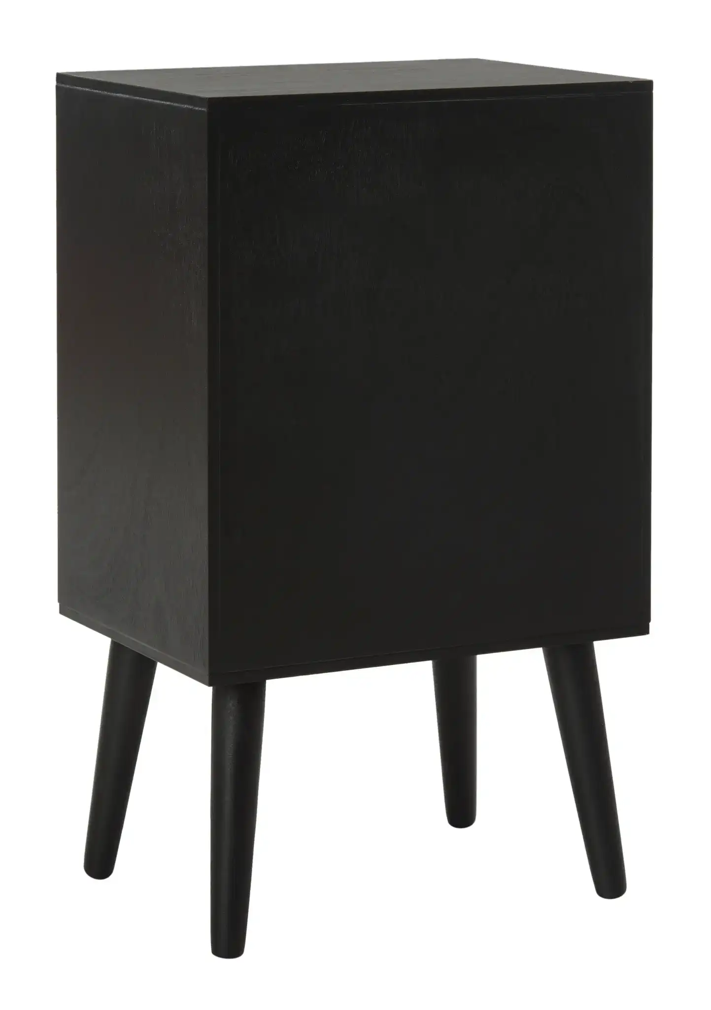 Pomona Three-Drawer Accent Table in Black, detail view