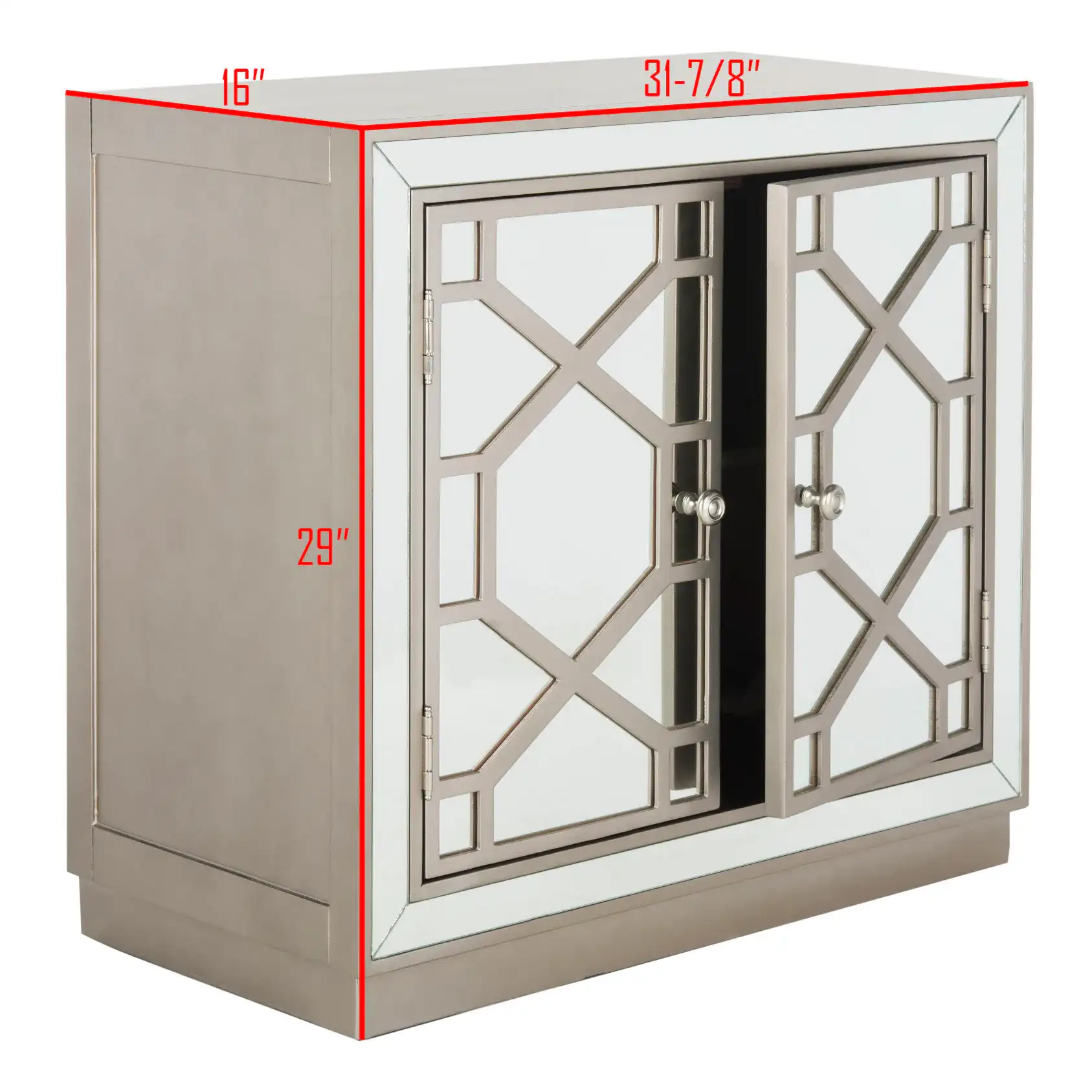 Juniper Two-Door Chest in Antique Beige, detail view