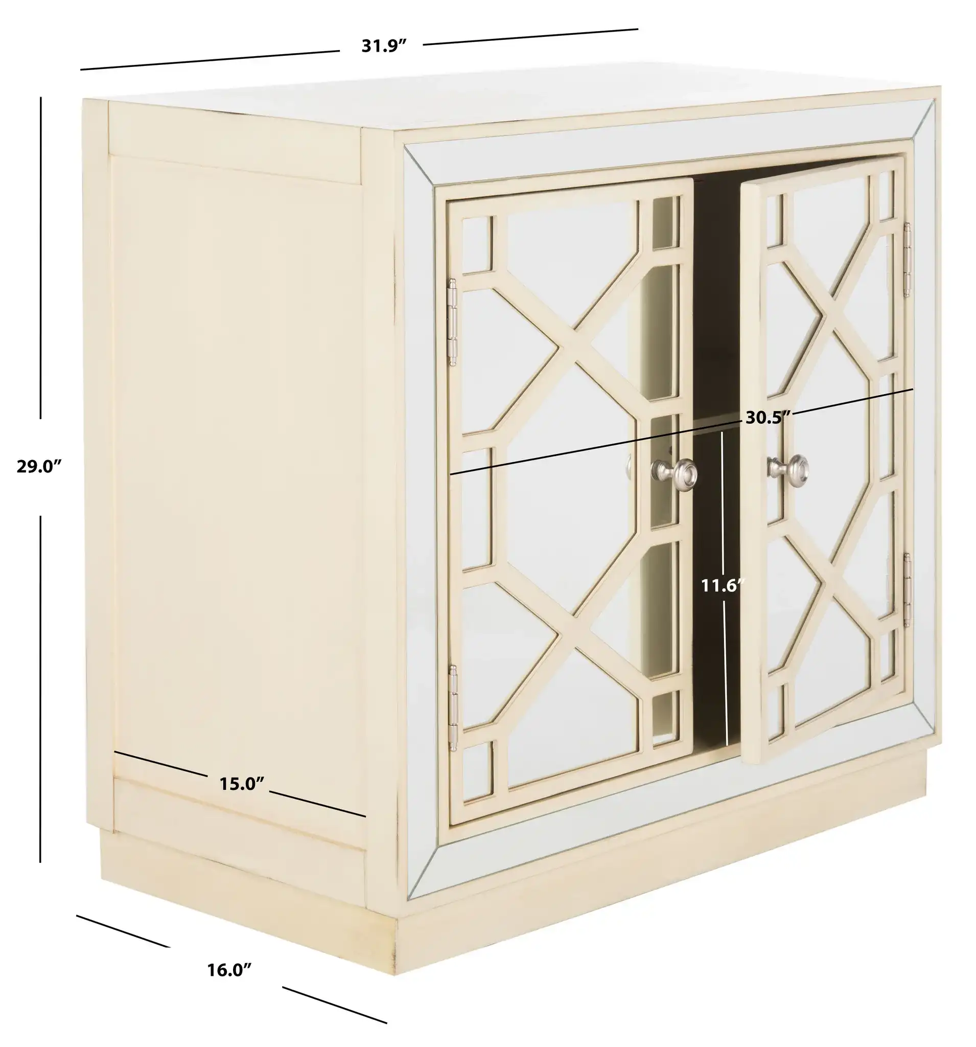 Juniper Two-Door Chest in Antique Beige, detail view