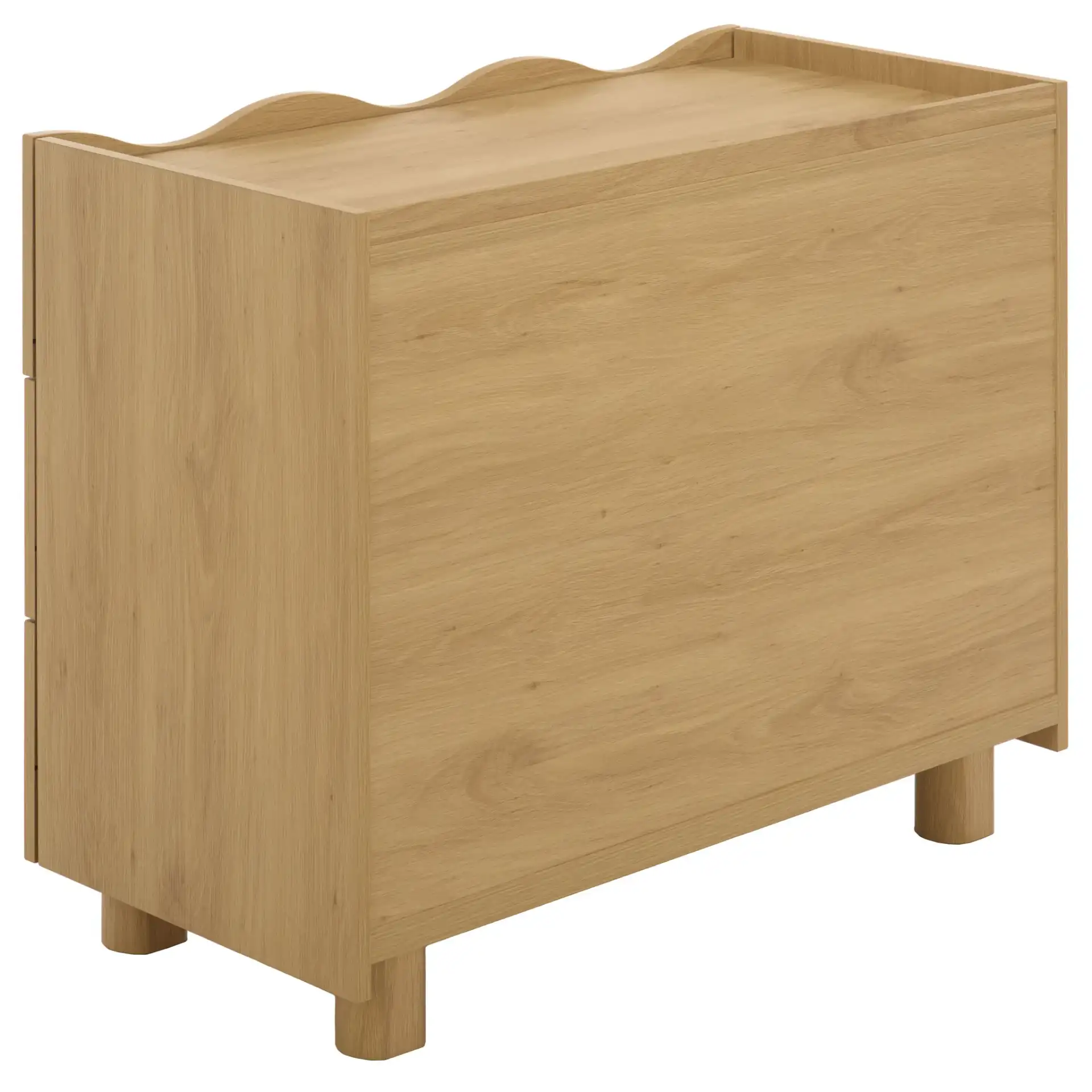 Murilo 3 Drawer Ches in Oak, detail view