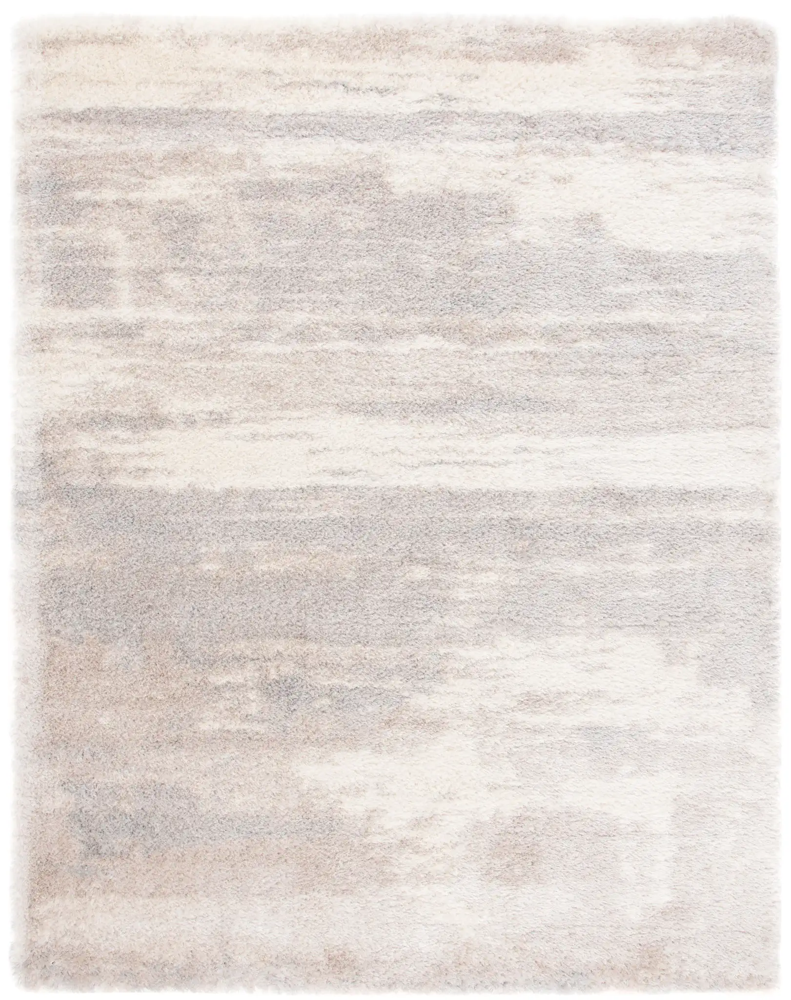 Cloud Abstract Shag Rug in Ivory / Gray
