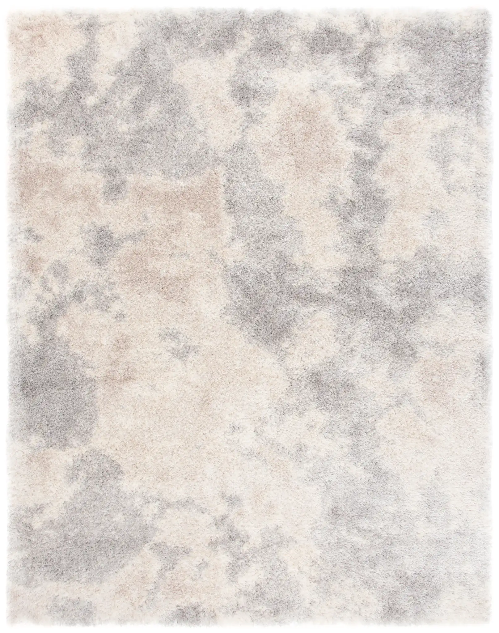 Cloud Clouded Allover Shag Rug in Ivory / Gray