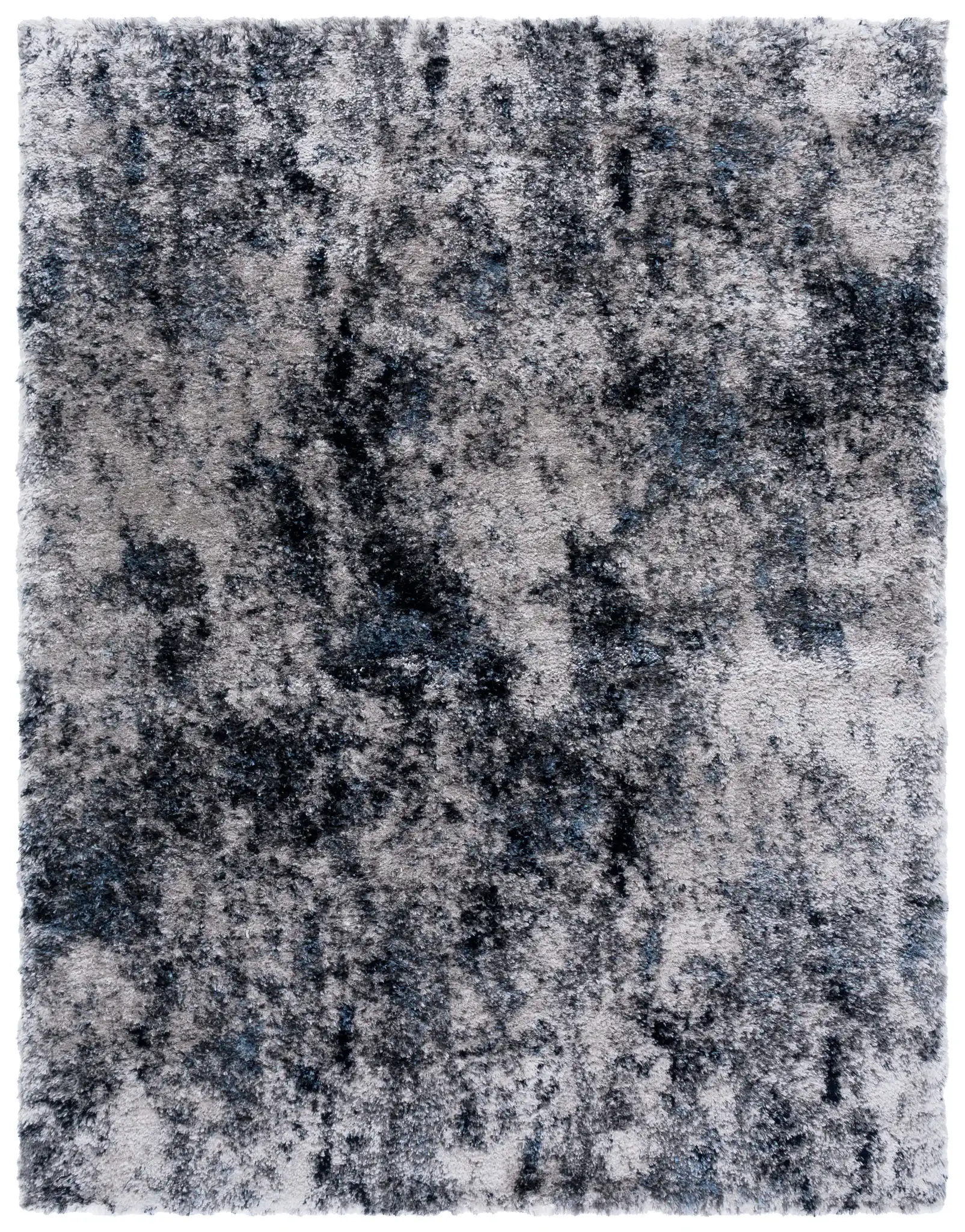 Cloud Mottled Shag Rug in Gray / Blue