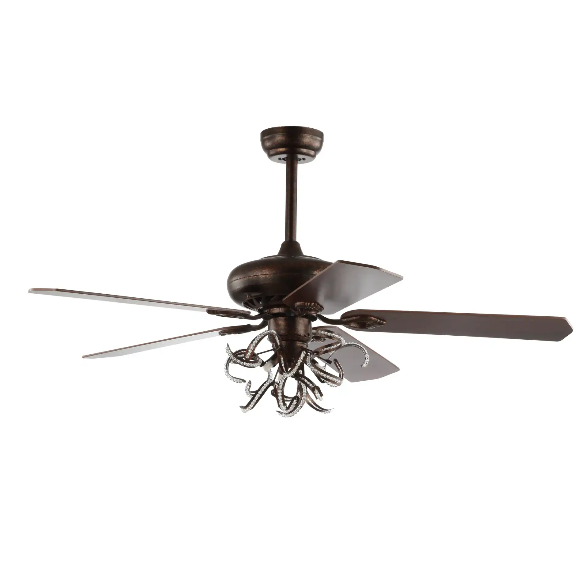 Sensa Ceiling Fan in Rustic Brown, detail view