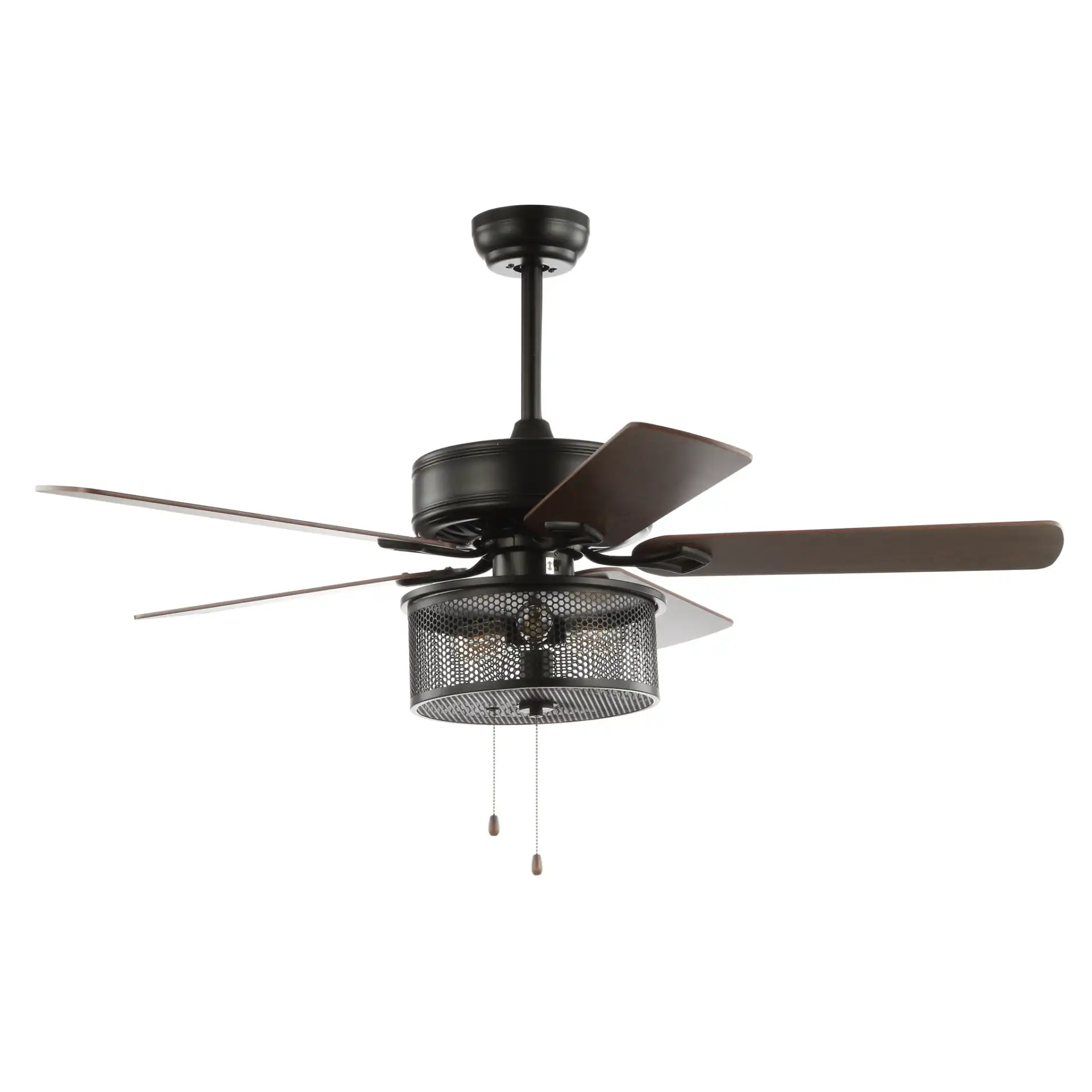 Fredrik Three-Light Ceiling Fan in Black, detail view