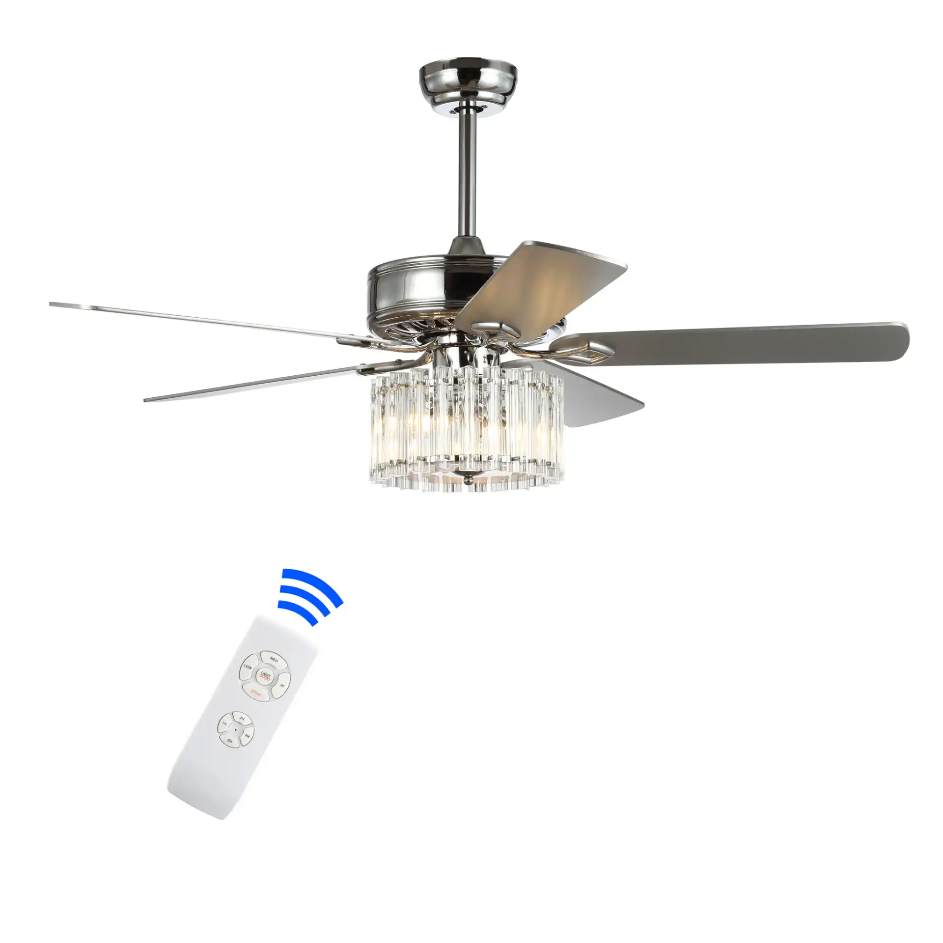 Dresher Ceiling Fan in Chrome, detail view