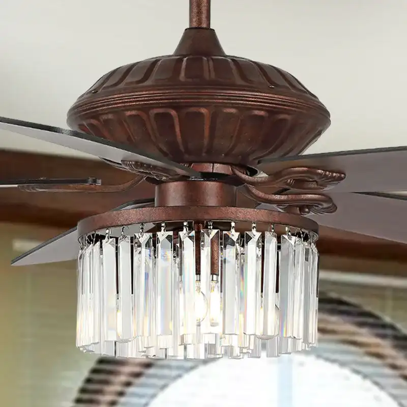 Laurila Ceiling Fan in Rust in a styled room