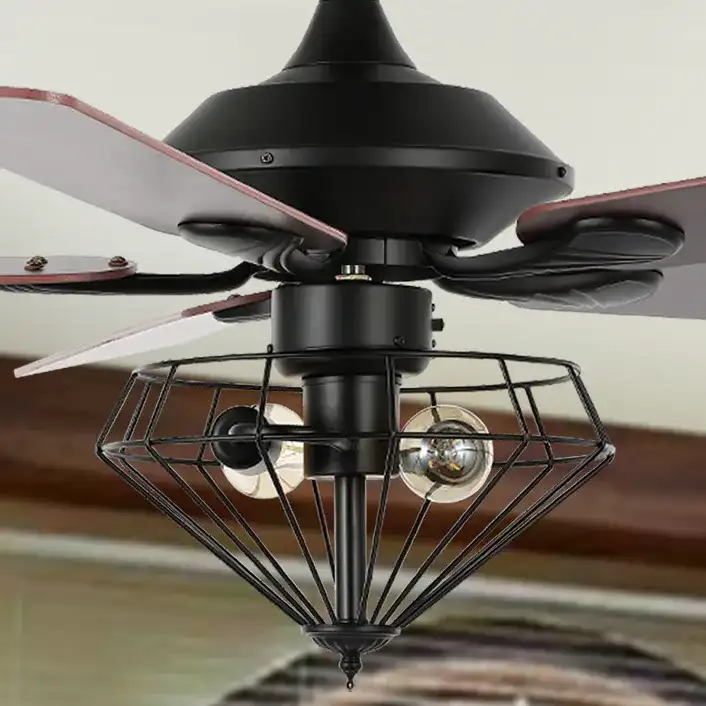 Leanne Ceiling Fan in Black, detail view