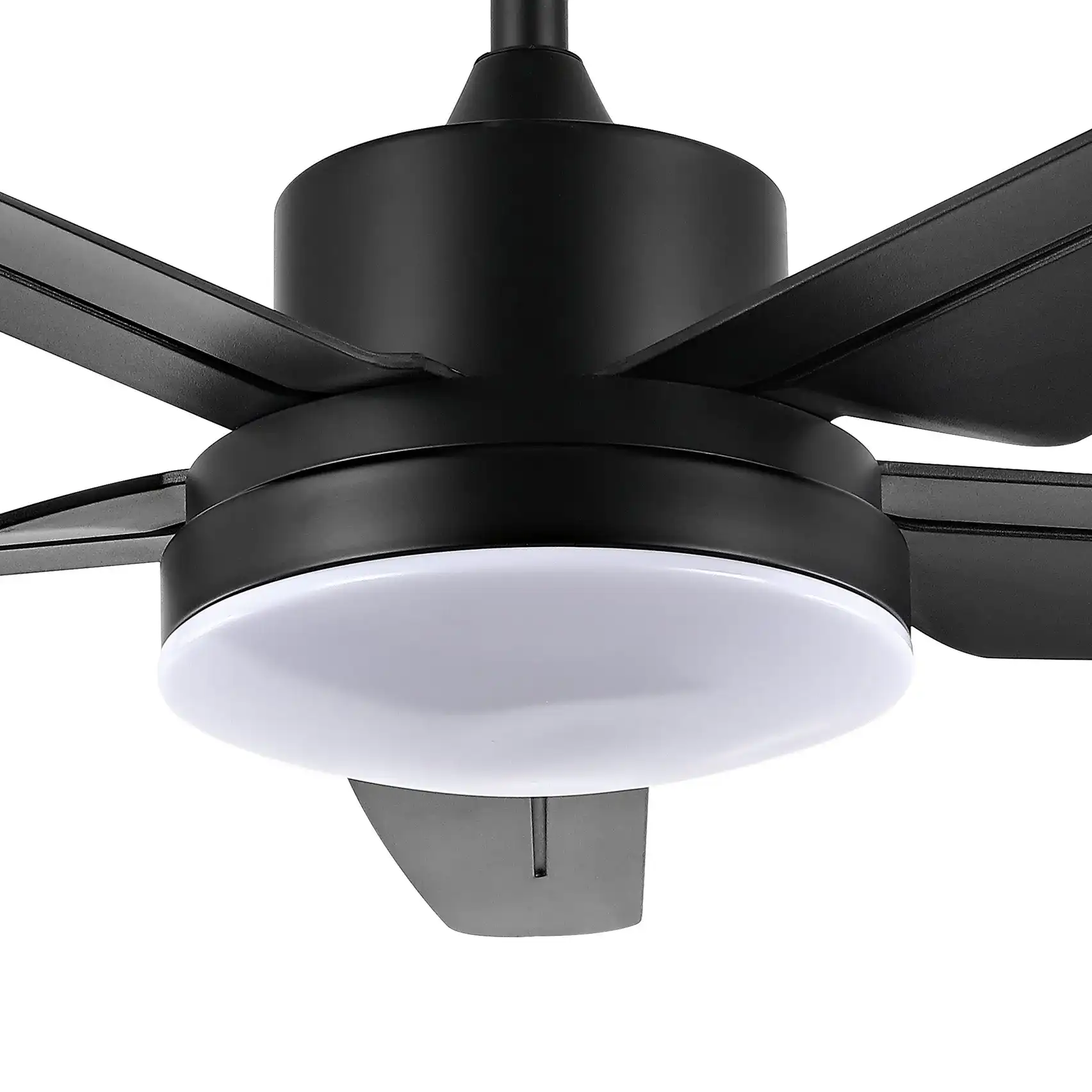 Melesa Led Light Ceiling Fan in Black in a styled room