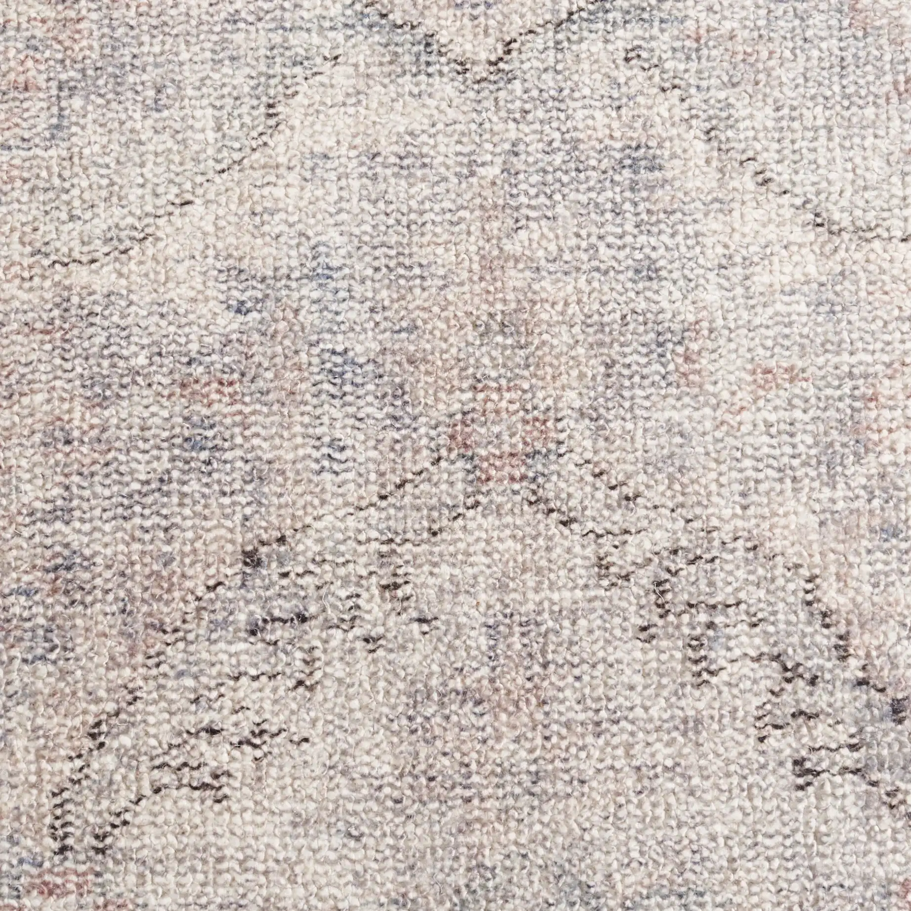 Classic Vintage Faded Ogee Medallion Hand-Tufted Rug in Gray / Beige in a styled room