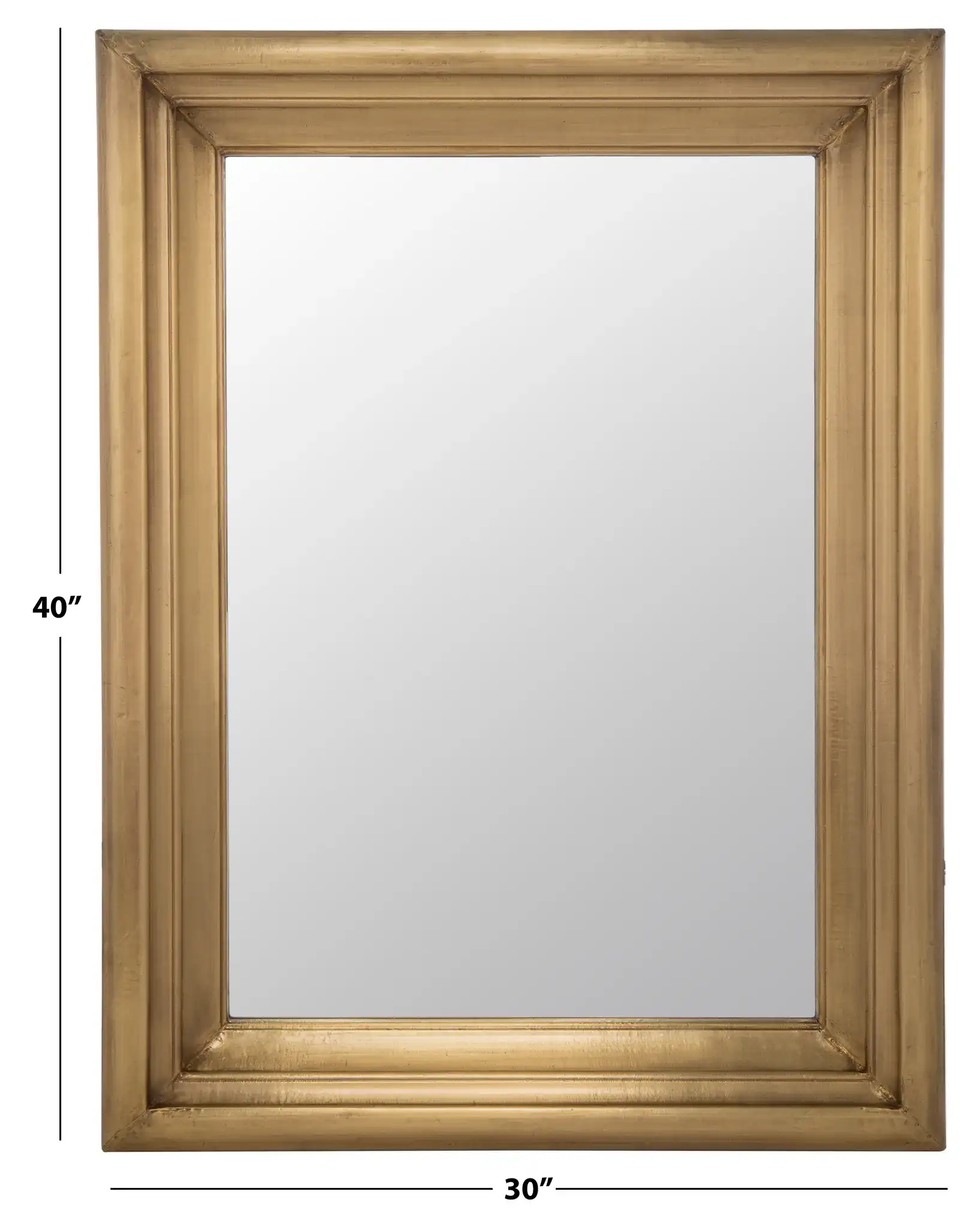 Francesca Small Rectangular Mirror in Silver, detail view