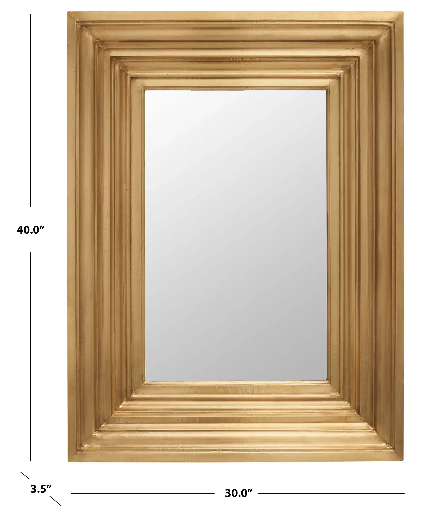 Kerry Small Rectangular Wall Mirror in Silver, detail view