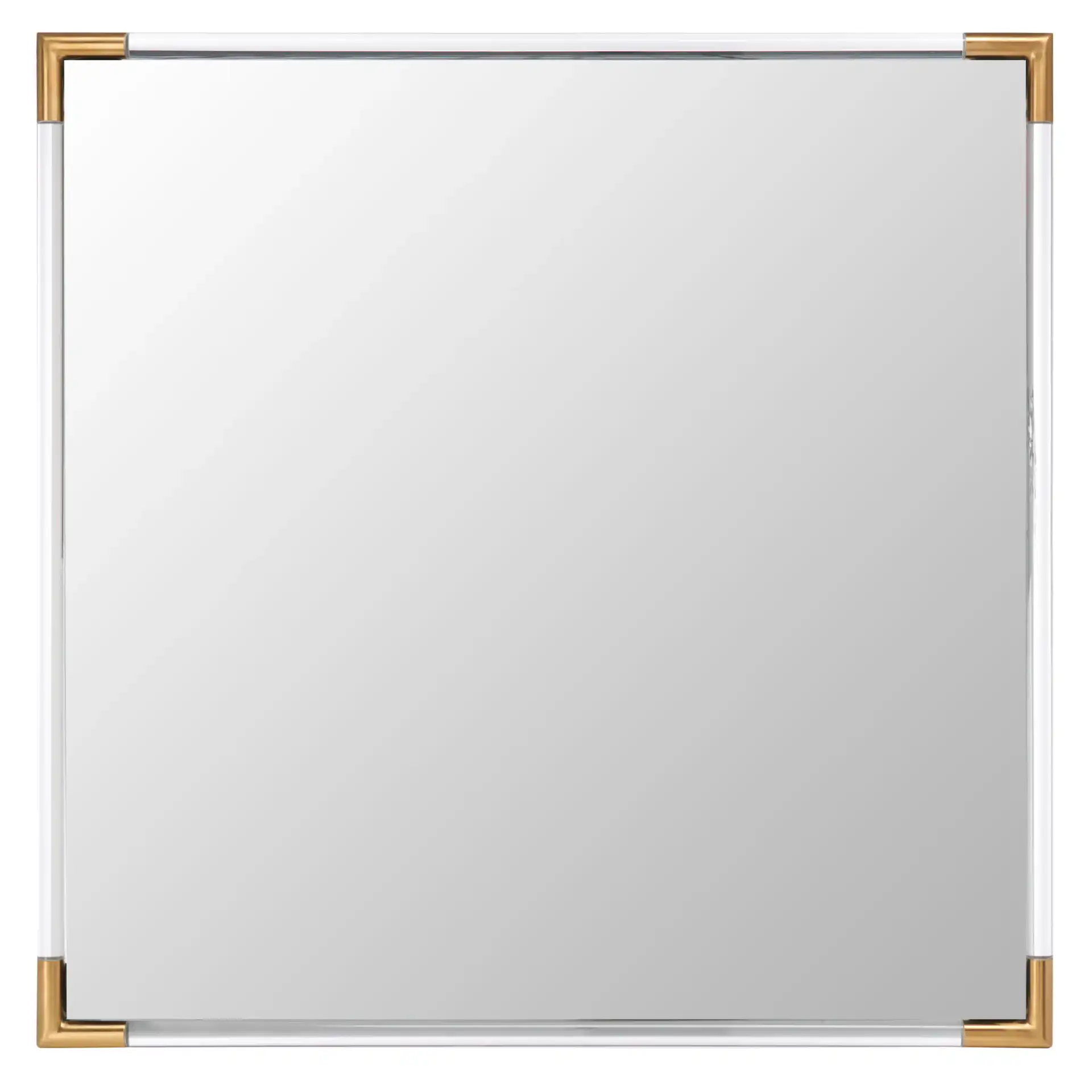 Amina Square Acrylic Mirror in Gold / Clear