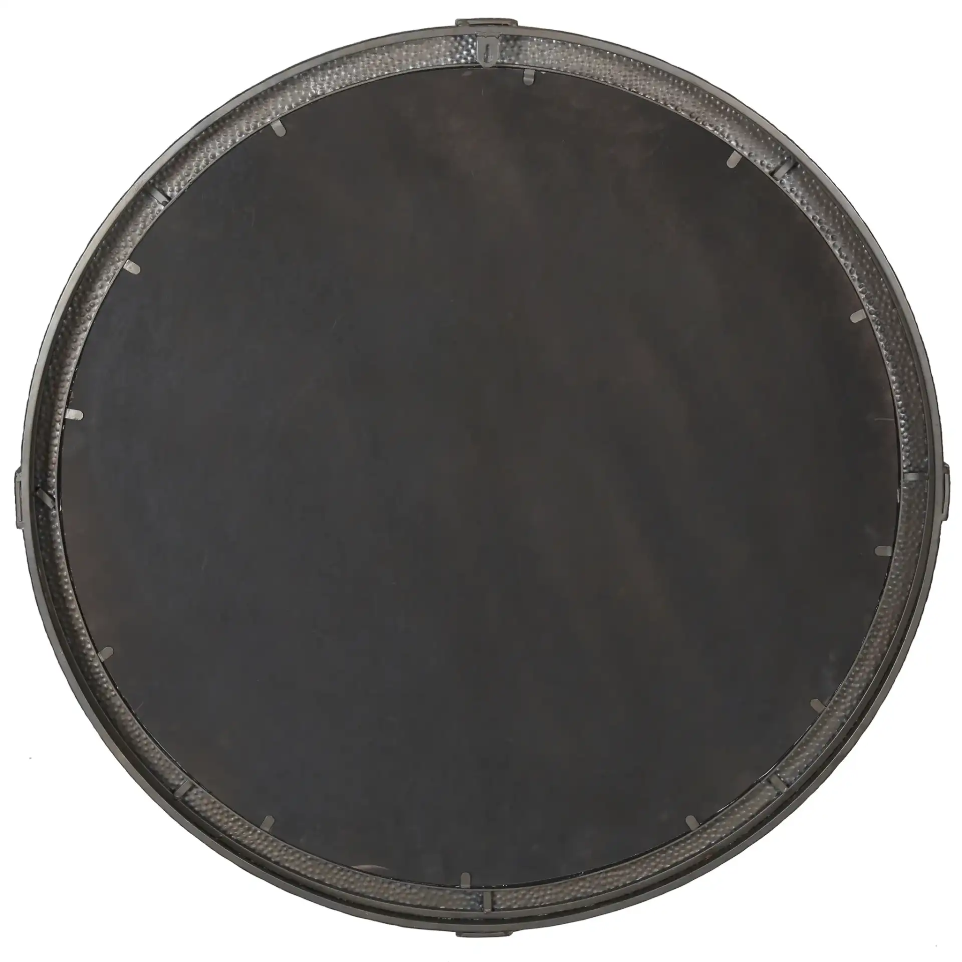 Shailene Metal Round Mirror in Rust, detail view