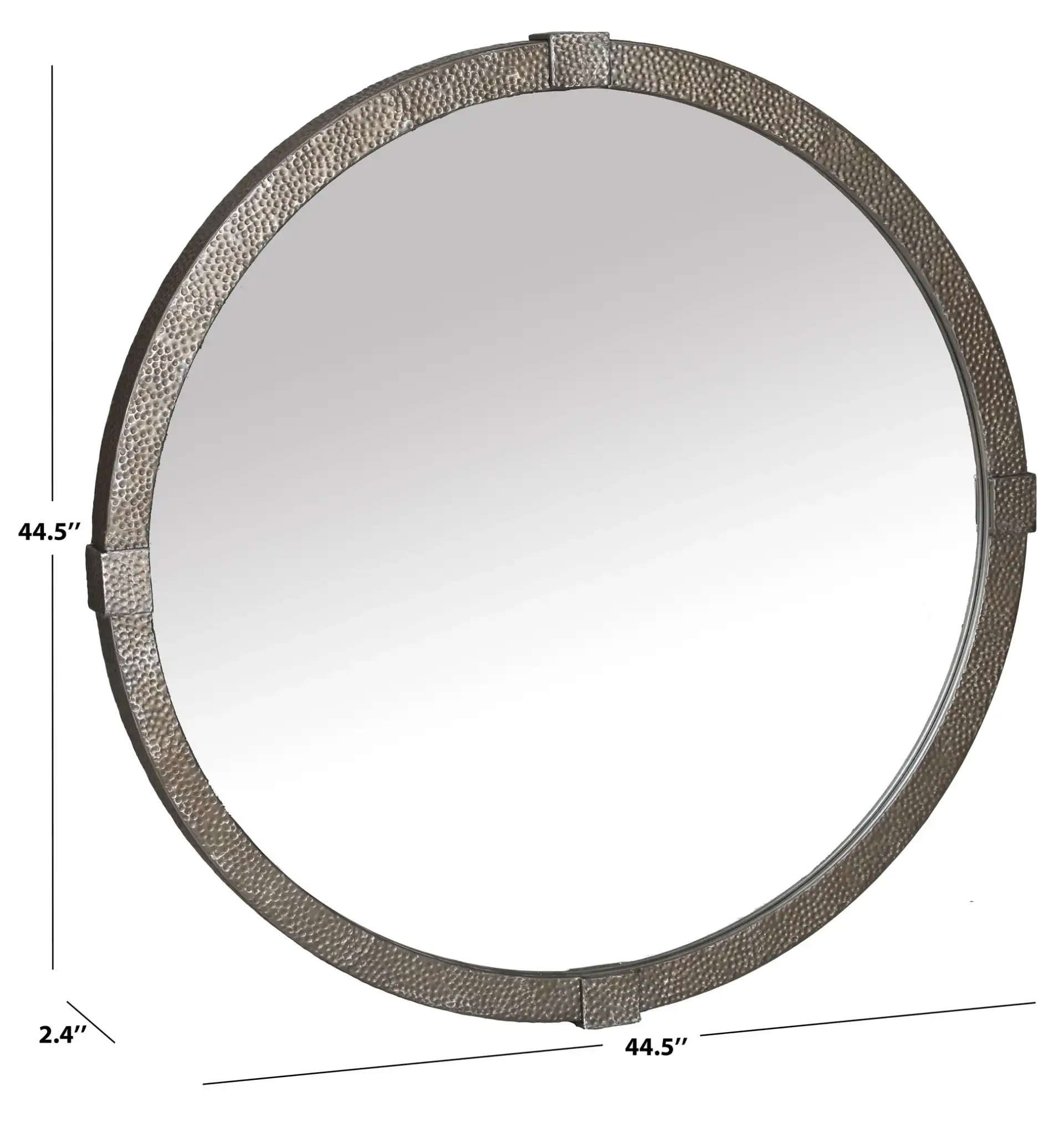 Shailene Metal Round Mirror in Rust, detail view
