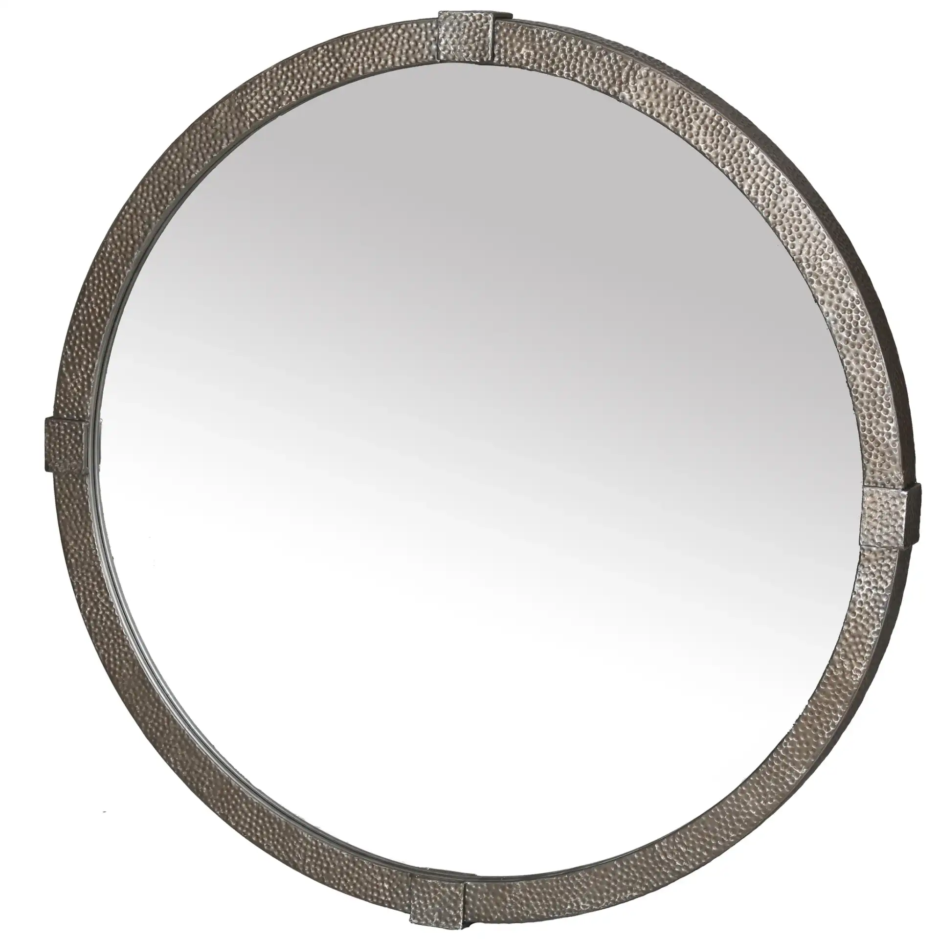 Shailene Metal Round Mirror in Rust, detail view