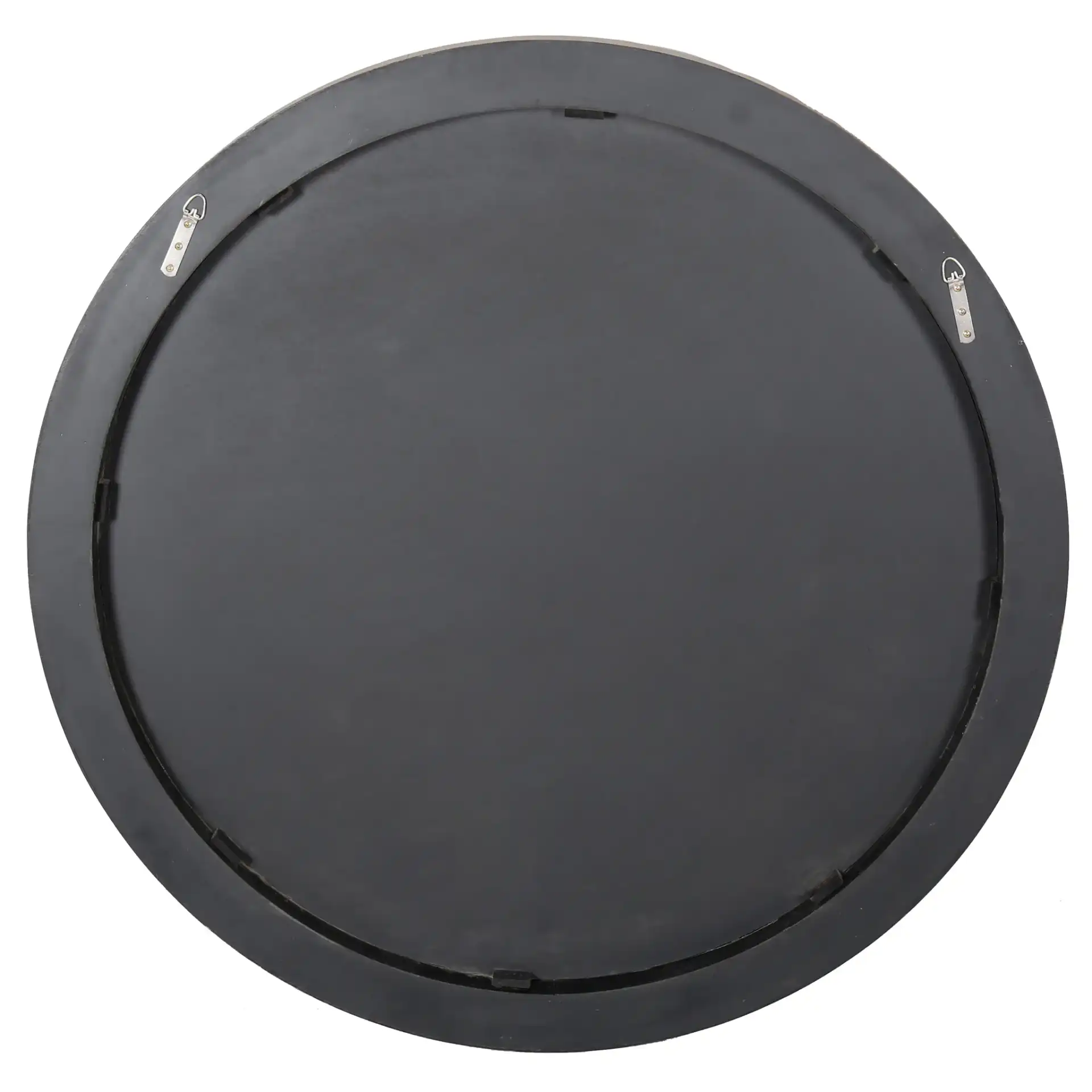 Paulson Round Wood Mirror in Black, detail view