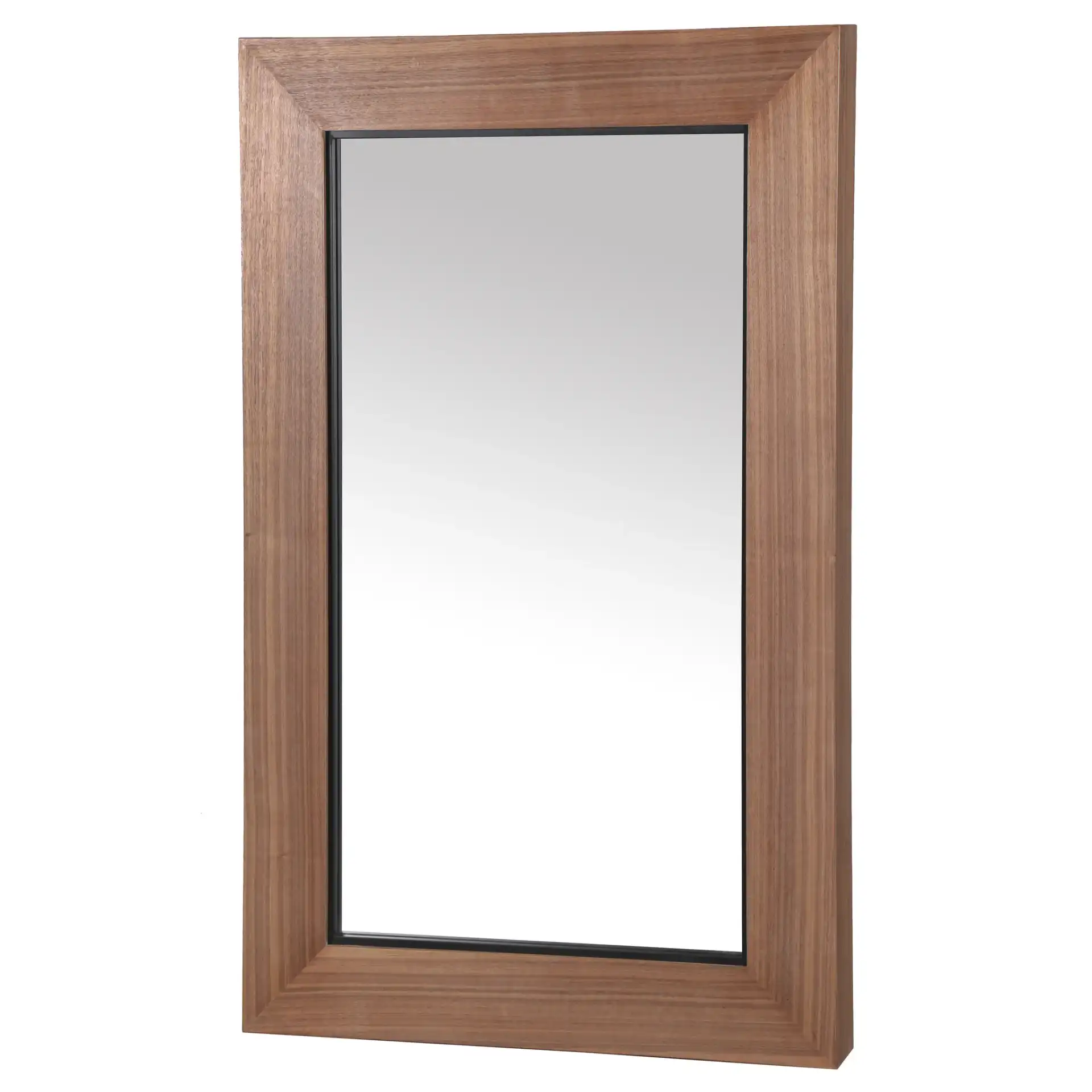 Lacarlo Rectangle Wood Mirror in Walnut, detail view