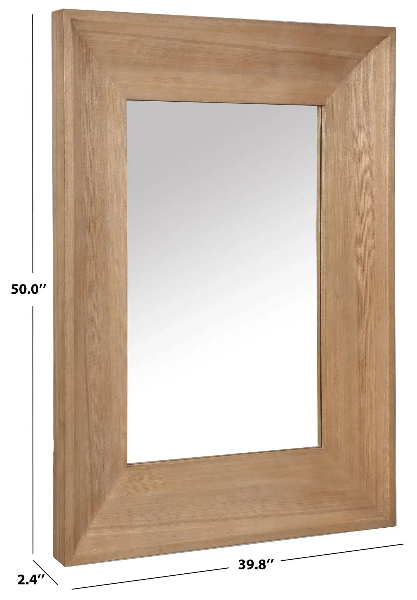 Ingall Wood Mirror in Natural, detail view