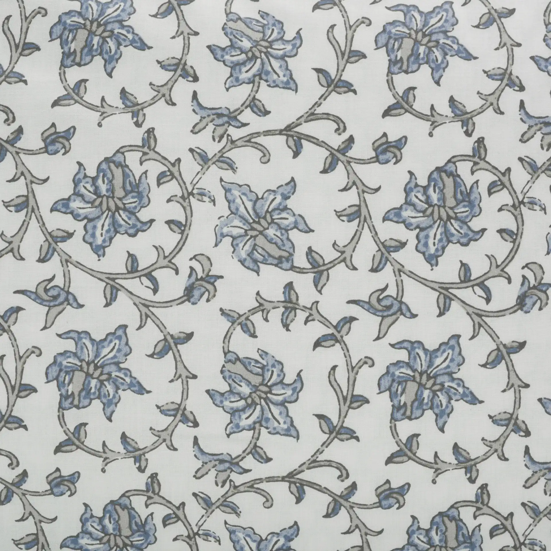 Floral Rev Comforter Set Three-Piece in Blue Mist / Sage Green, detail view