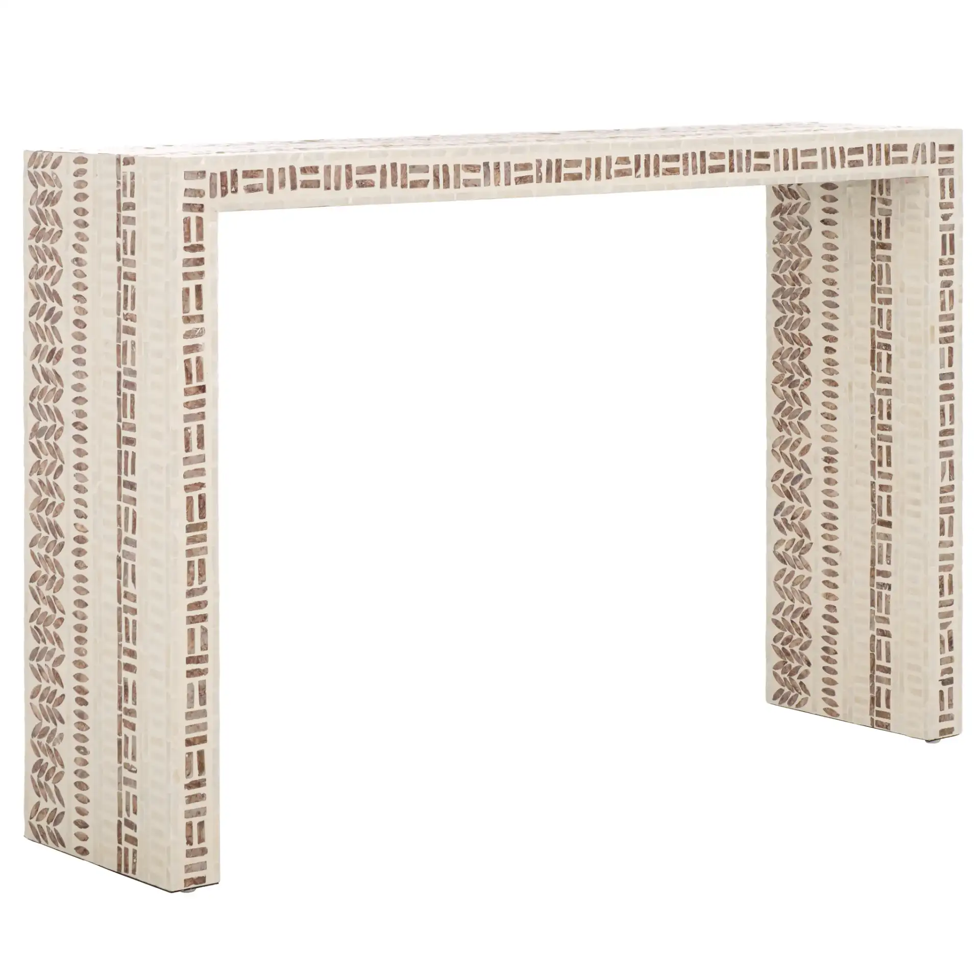 Kestrel Console Table in White / Gold, detail view