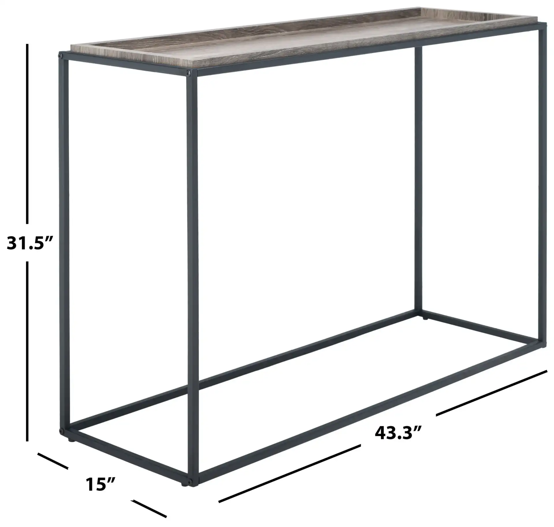 Andey Console Table in Brown / Black, detail view