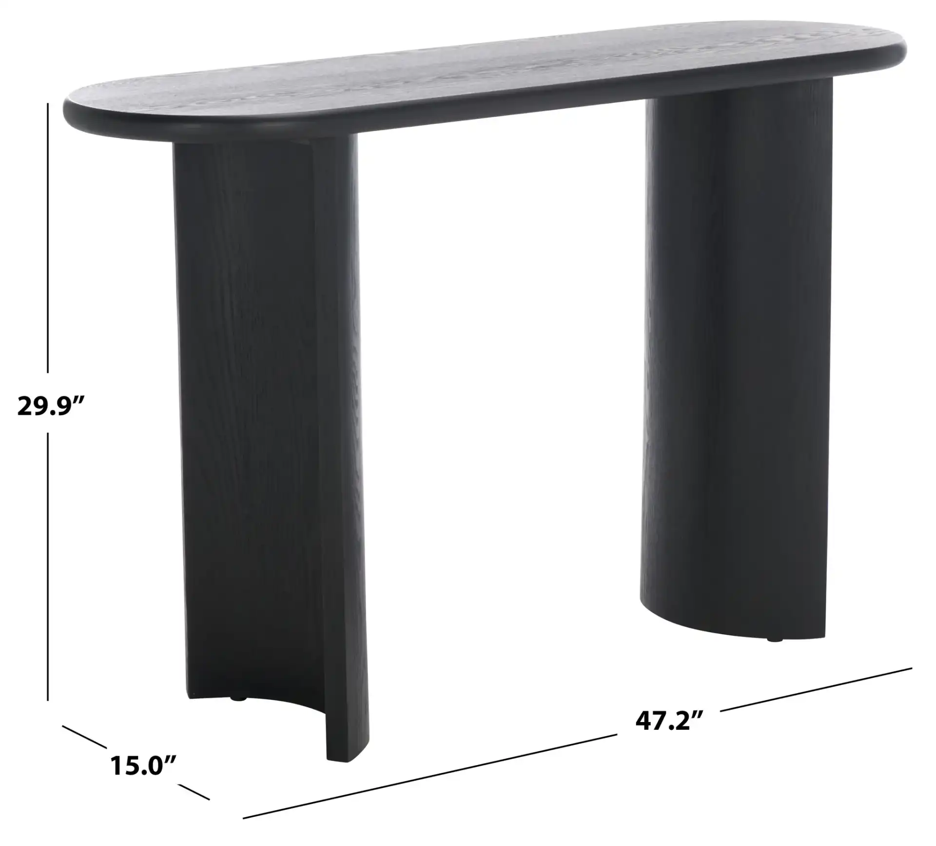 Koka Console Table in Black, detail view