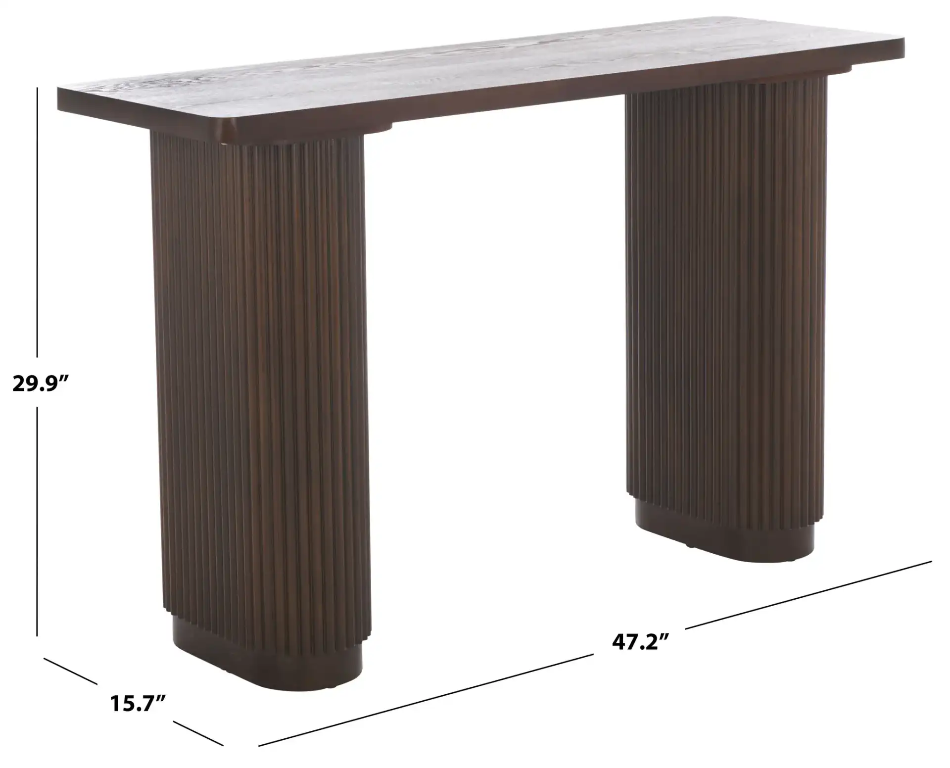 Berai Console Table in Dark Brown, detail view