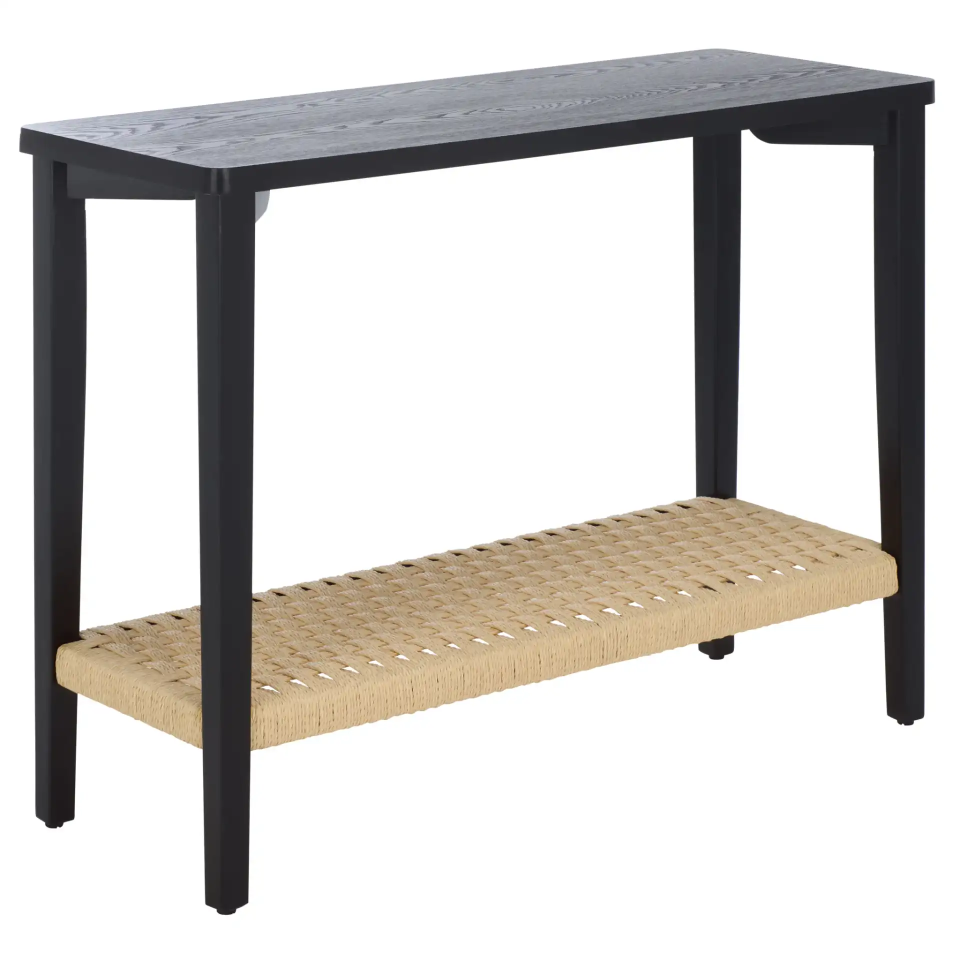 Chasu One-Shelf Console Table in Black, detail view