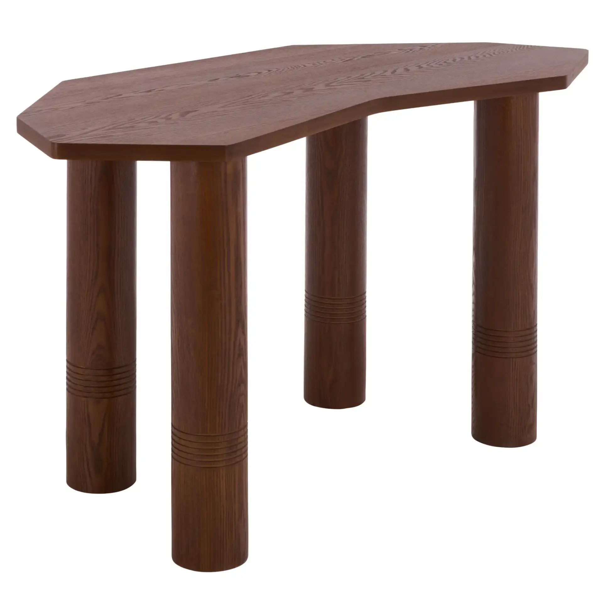 Omoni Console Table in Walnut, detail view