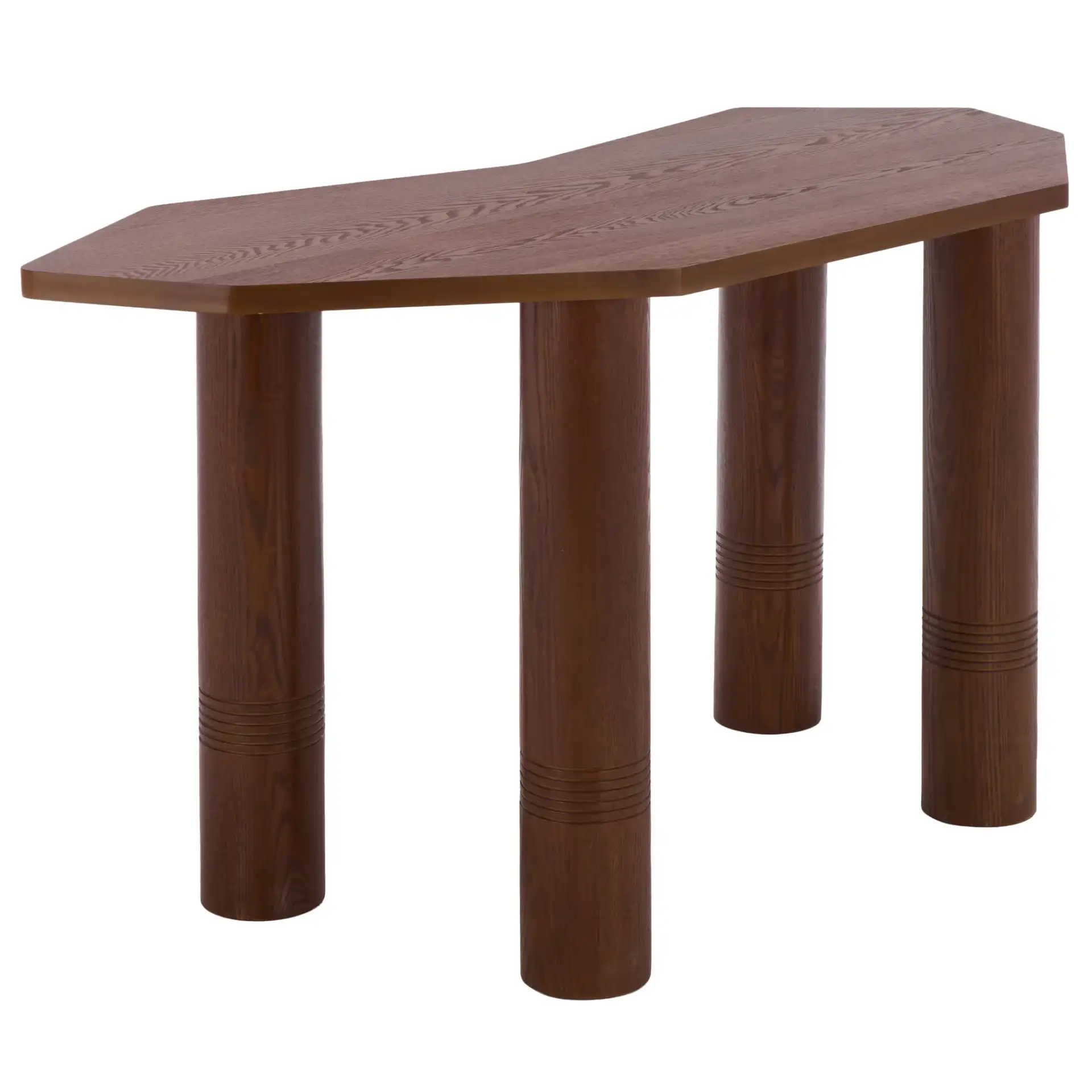 Omoni Console Table in Walnut, detail view