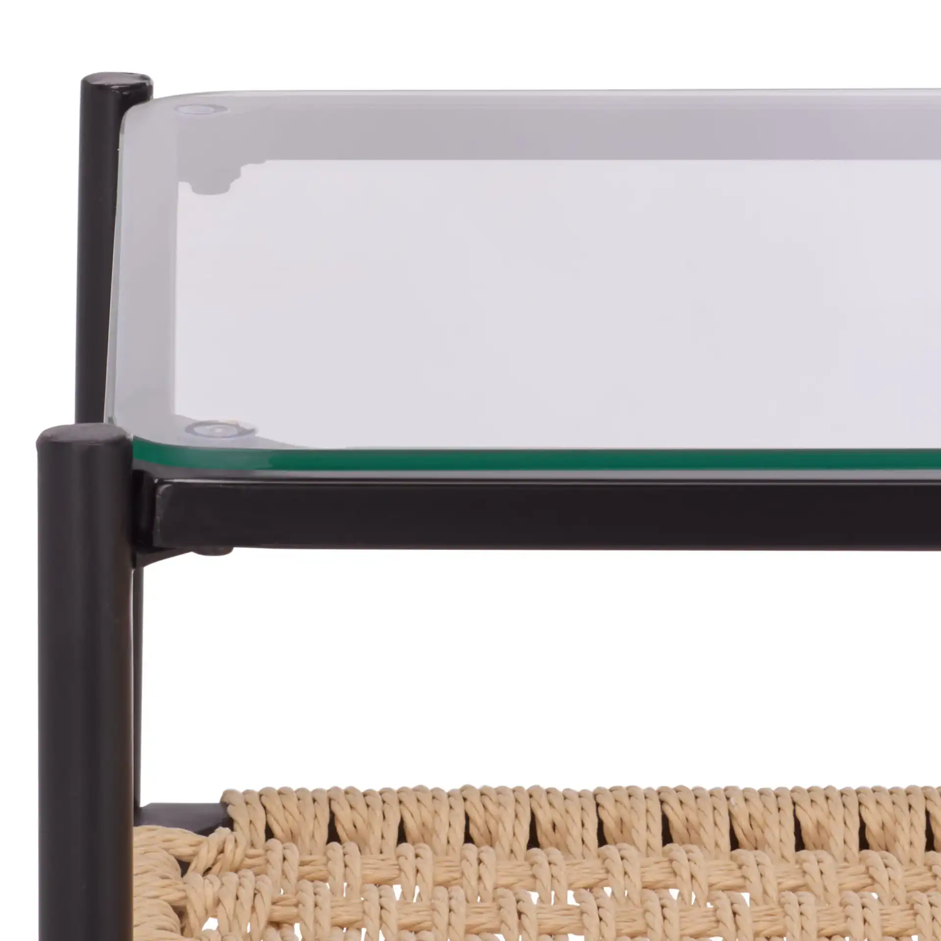 Omaka One-Shelf Console Table in Natural / Black in a styled room