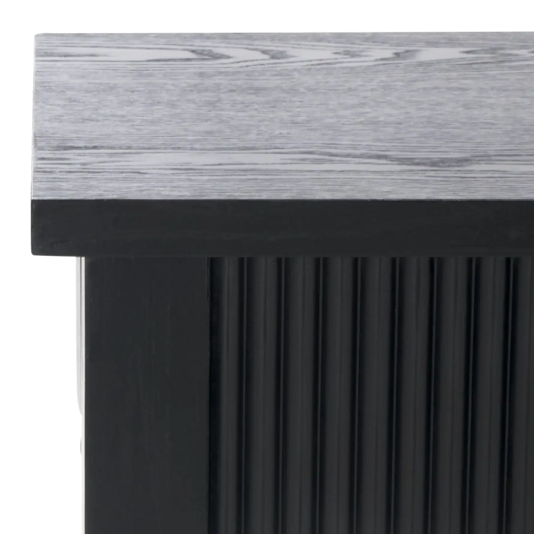 Hanaka One-Drawer Console Table in Black in a styled room
