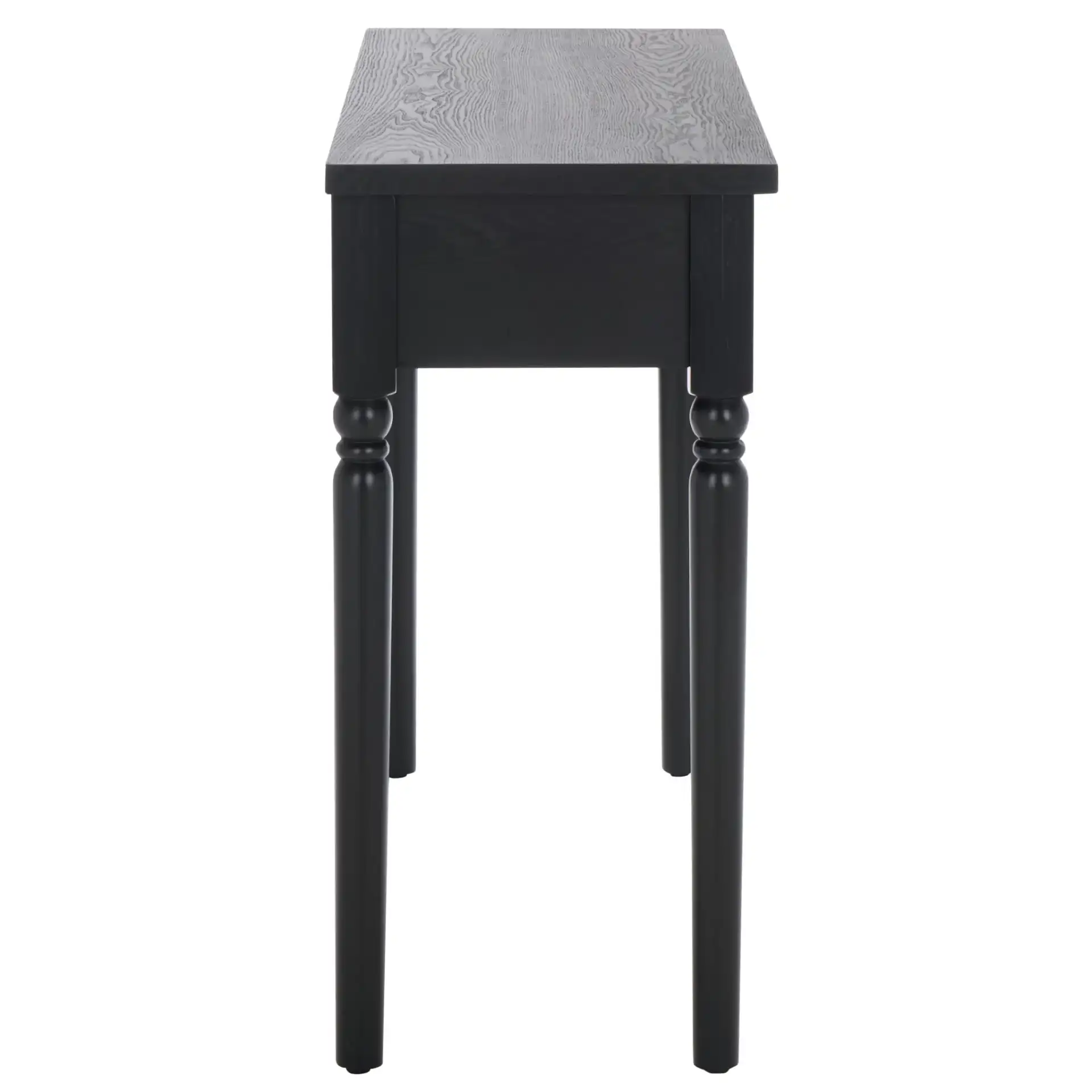 Hanaka One-Drawer Console Table in Black, detail view