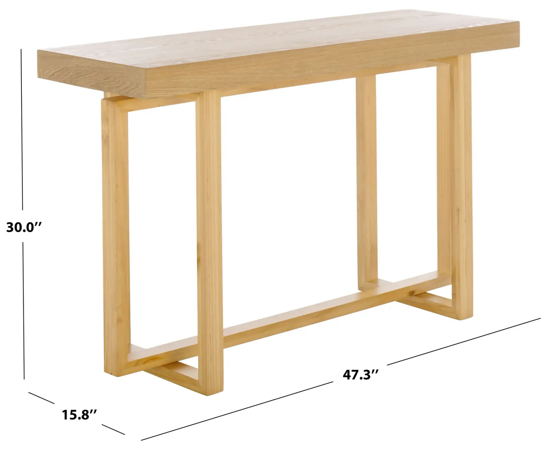 Otaki Console Table in Natural, detail view