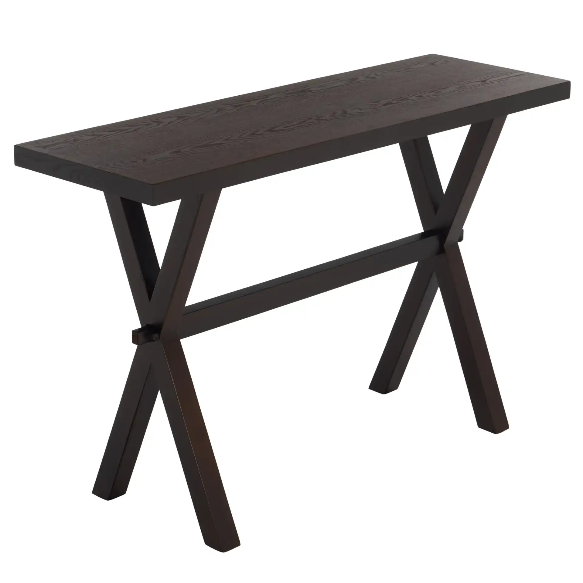Kalix Console Table in Dark Brown, detail view